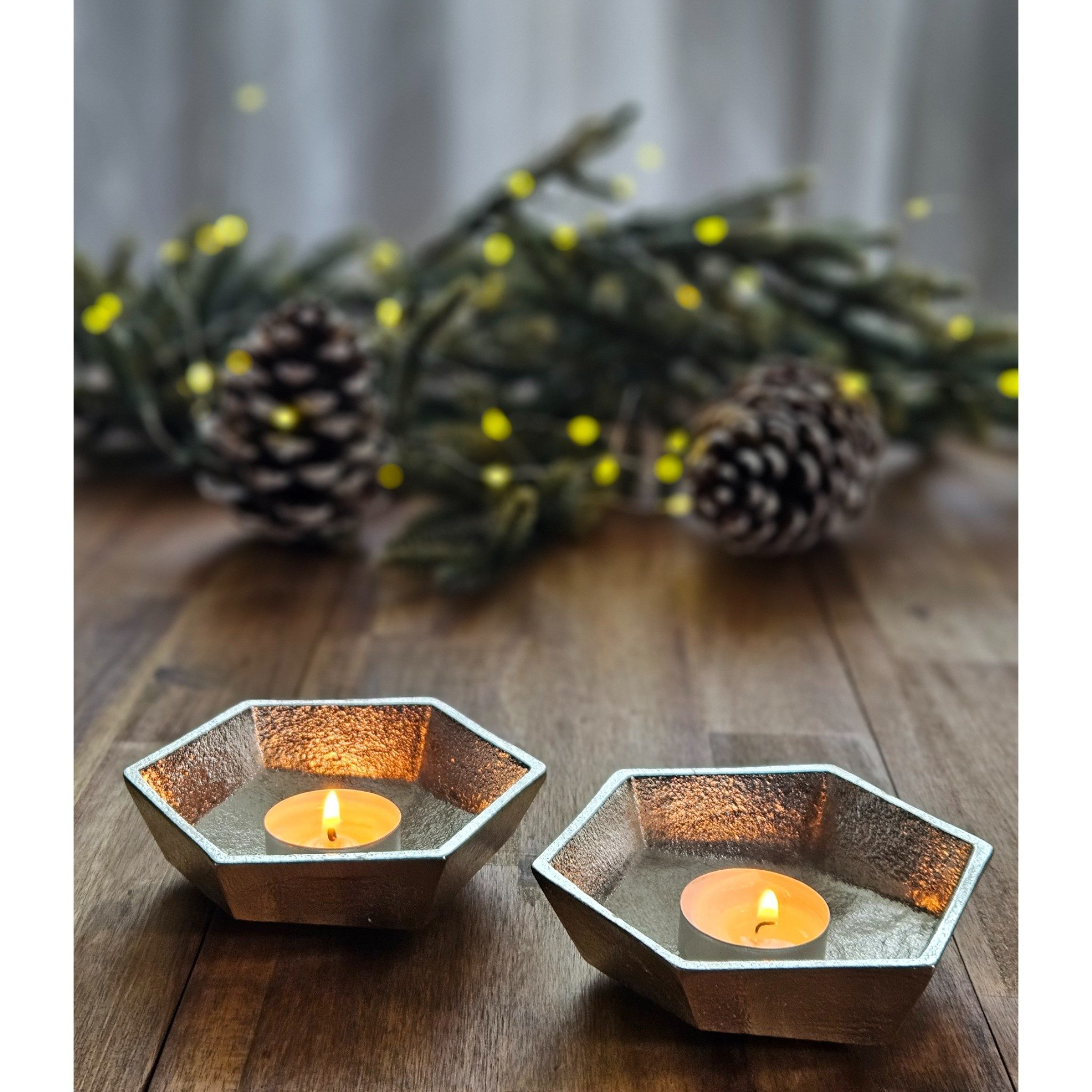 Meinposten Dekoschale Metallschale klein Schälchen 2er Set rund oval Kerzensand (Spar-Set, 3 St., 2er Set)