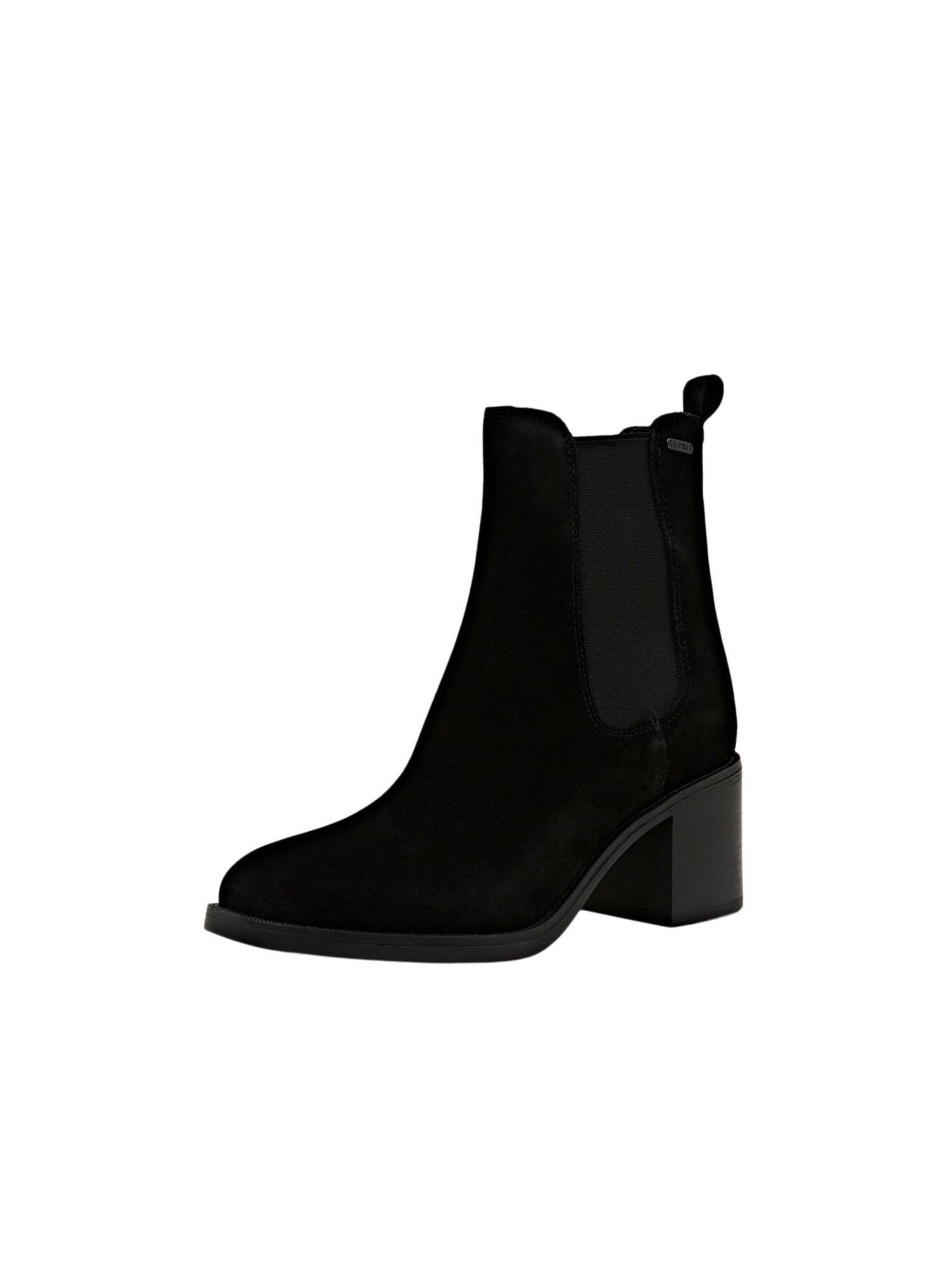 Esprit Rauleder-Boots mit Blockabsatz Stiefelette BLACK