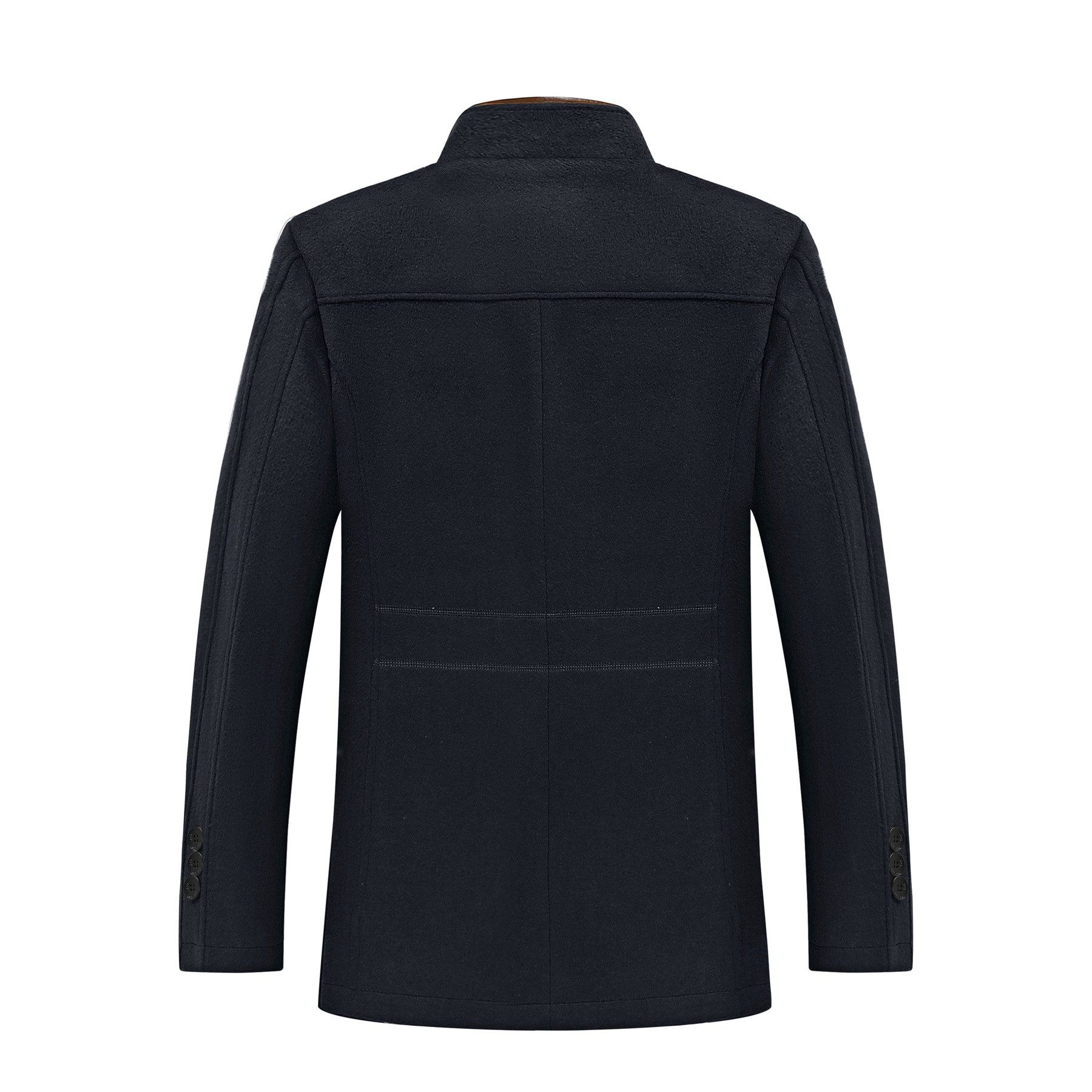 Allthemen Kurzmantel Herren Wollmix Wintermantel mit Stehkragen Winterjacke Kontrastfarbe