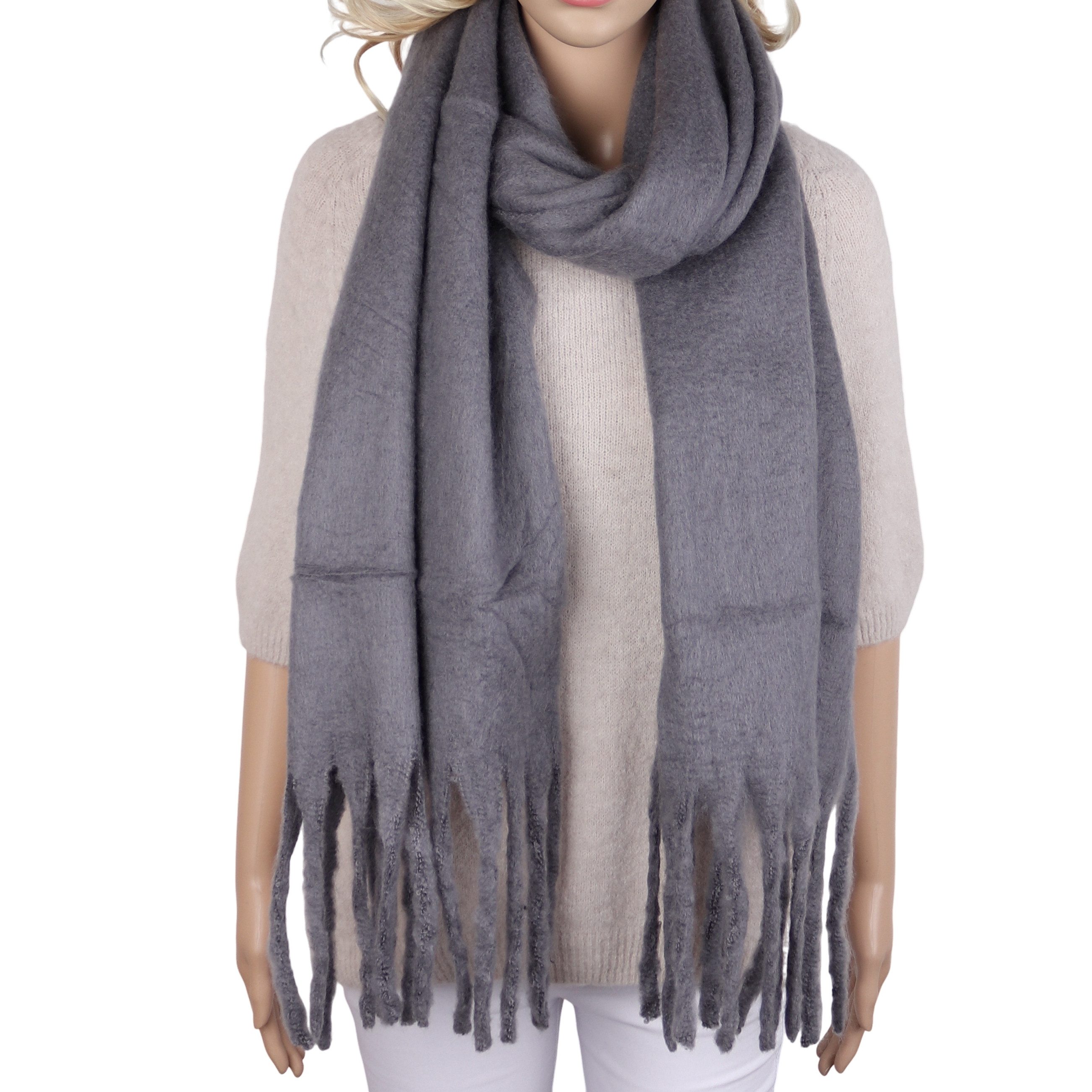 MIRROSI Modeschal Damen Schal 40x200cm, aus 100% Viskose, Unifarben, (Neue Kollektion Herbst/Winter 2026), weicher Winterschal mit langen …