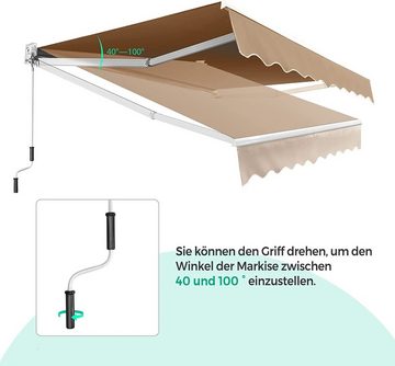KOMFOTTEU Markise Terrassenmarkise für Sonnenschutz & Regenschutz, 245x250 cm