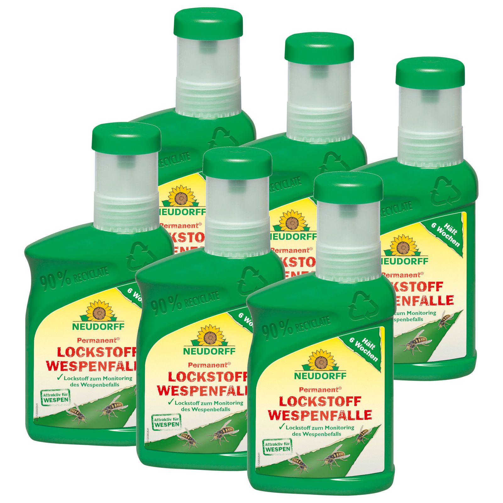 Neudorff Insektenspray Permanent WespenFallen Lockstoff, 6x 250 ml