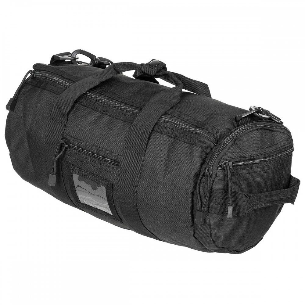 Schultertasche Einsatztasche, rund, "MOLLE", schwarz
