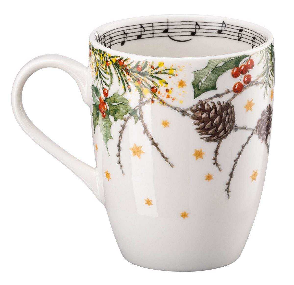 Hutschenreuther Becher Sammelserie 2023 Am Weihnachtsbaum Becher mit Henkel, Porzellan