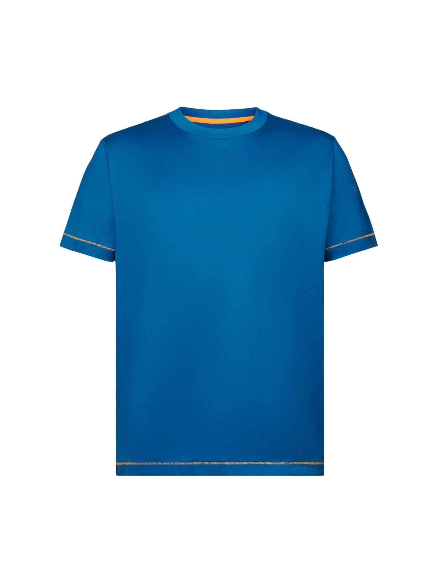 Esprit Collection T-Shirt DARK 100 % aus Jersey, BLUE (1-tlg) Baumwolle Rundhals-T-Shirt