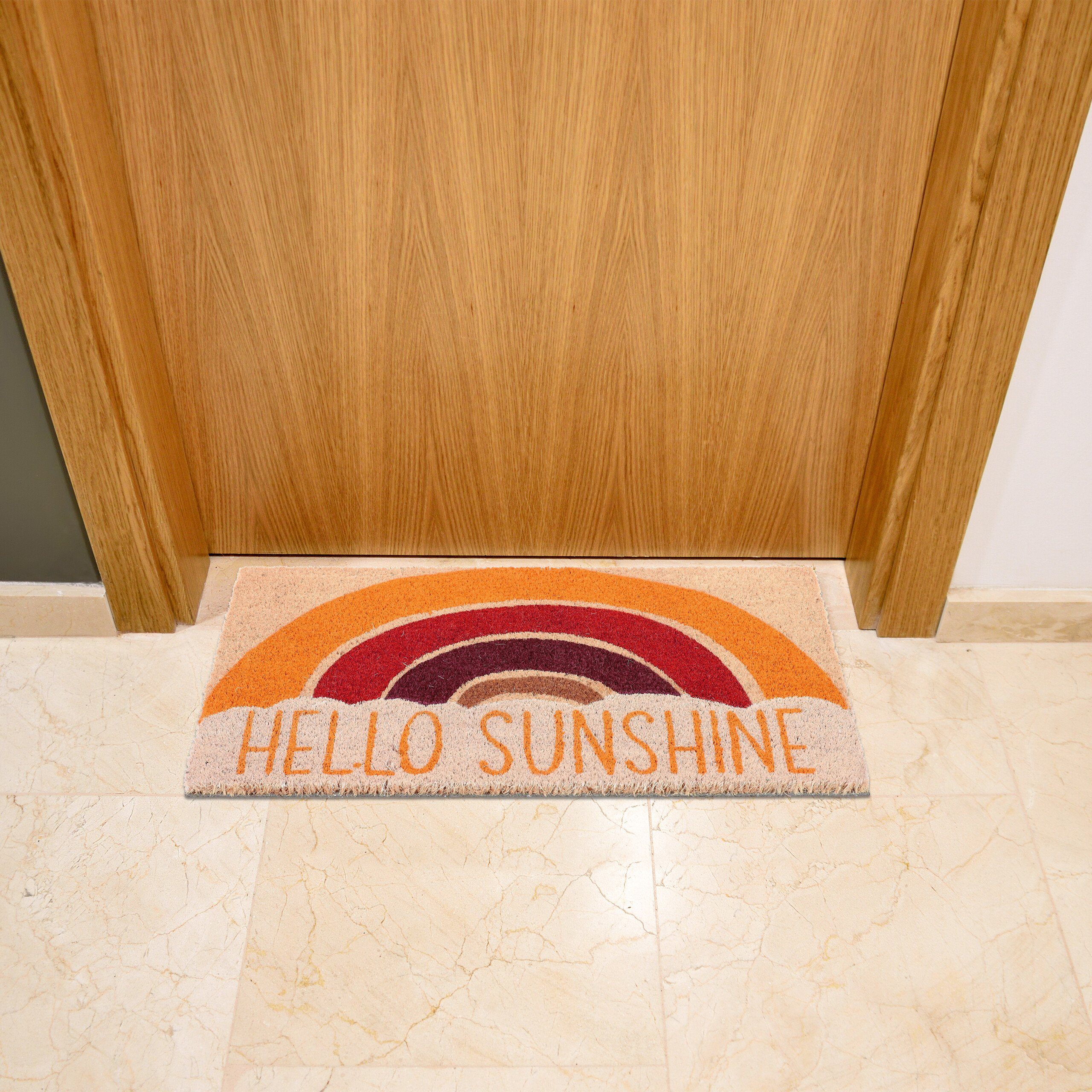 relaxdays Fußmatte Kokos Fußmatte "Hello Sunshine", Höhe: 20 mm günstig online kaufen