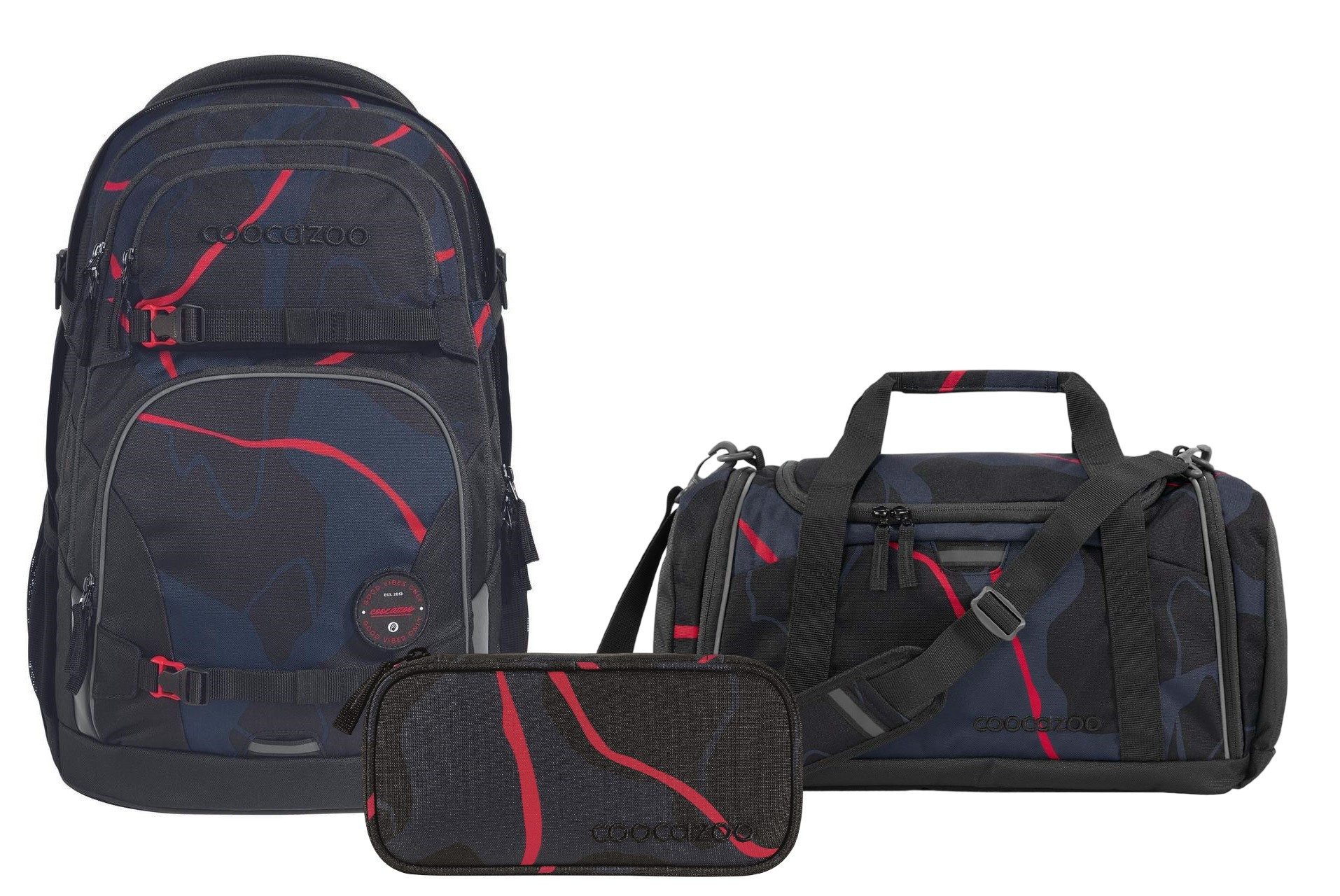 Schulranzen Schulrucksack-Set PORTER Lava Lines 3-teilig