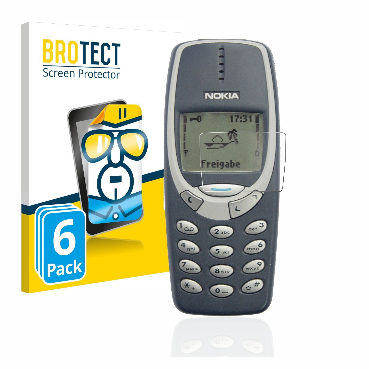BROTECT Schutzfolie für Nokia 3310 2011, Displayschutzfolie, 6 Stück, Folie klar