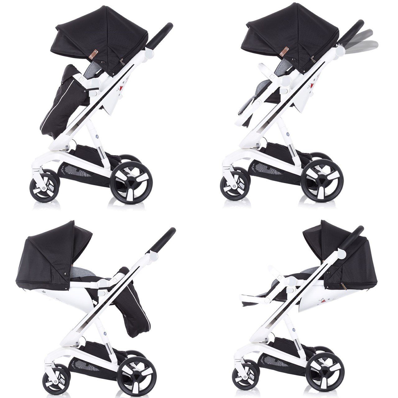 schwarz weiß Electra 1, Kombi-Kinderwagen Scheinwerfer in Babyschale, einstellbar Chipolino 3 Kombikinderwagen