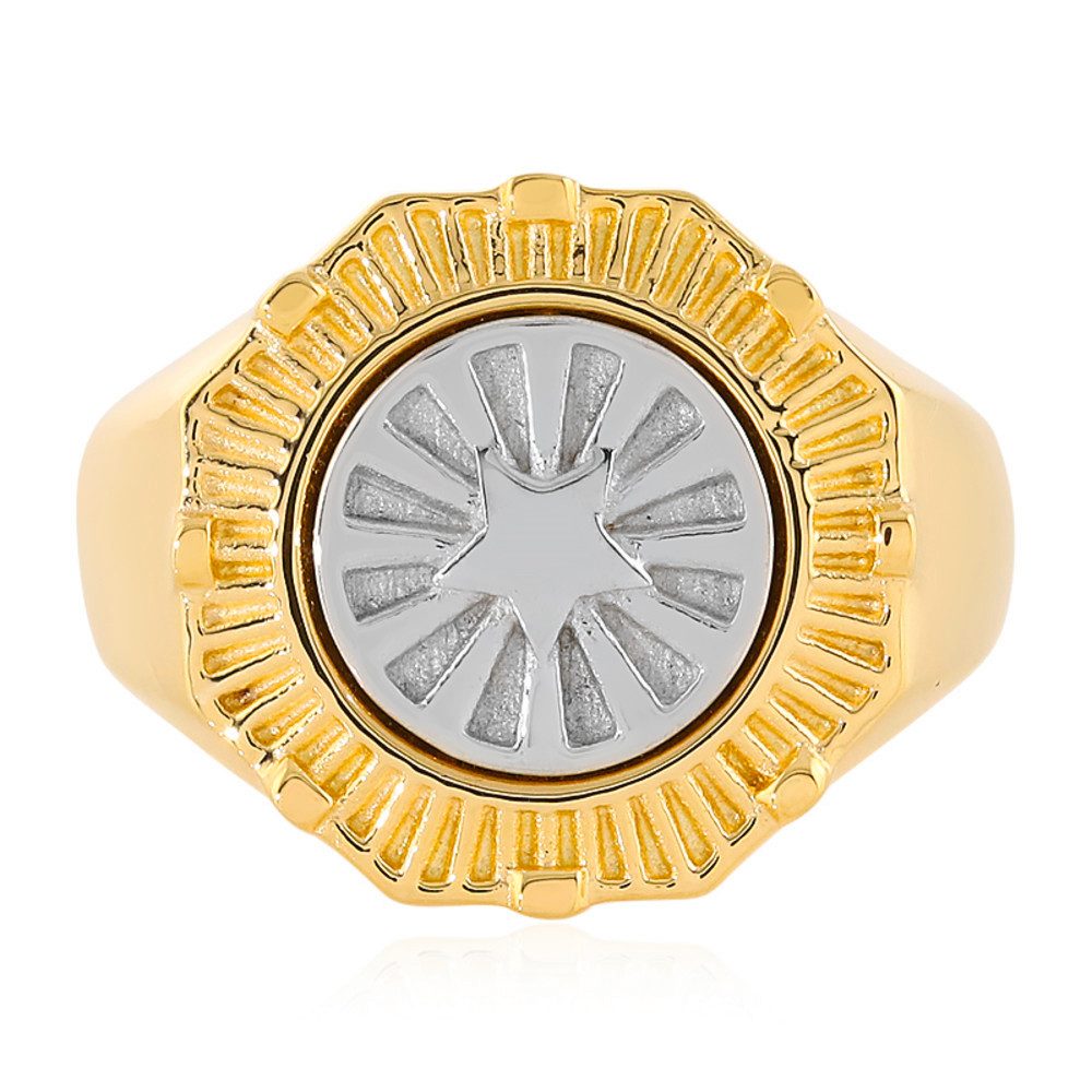 Cavill Silberring Cavill Ring Sterlingsilber, goldplattiert, Stern, maskulin, 21x20 mm (1-tlg)