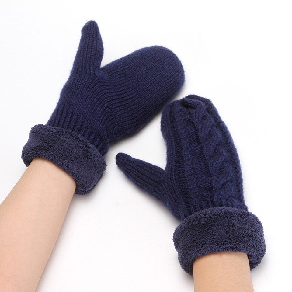 Coonoor Fäustlinge Praktische Winter Fleecehandschuhe Handschuhe Strickhandschuhe Einfarbig Winterhandschuhe Sporthandschuhe