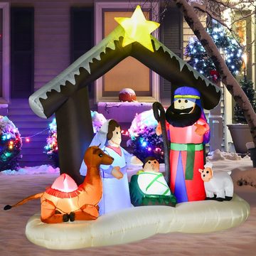 HOMCOM Weihnachtsfigur Aufblasbarer Weihnachtsbogen mit LED-Beleuchtung