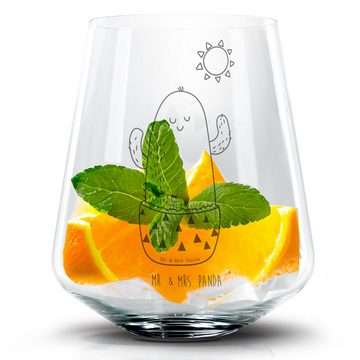 Mr. & Mrs. Panda Cocktailglas Kaktus Sonne - Transparent - Geschenk, Cocktail Glas mit Sprüchen, Mo, Premium Glas, Personalisierbar
