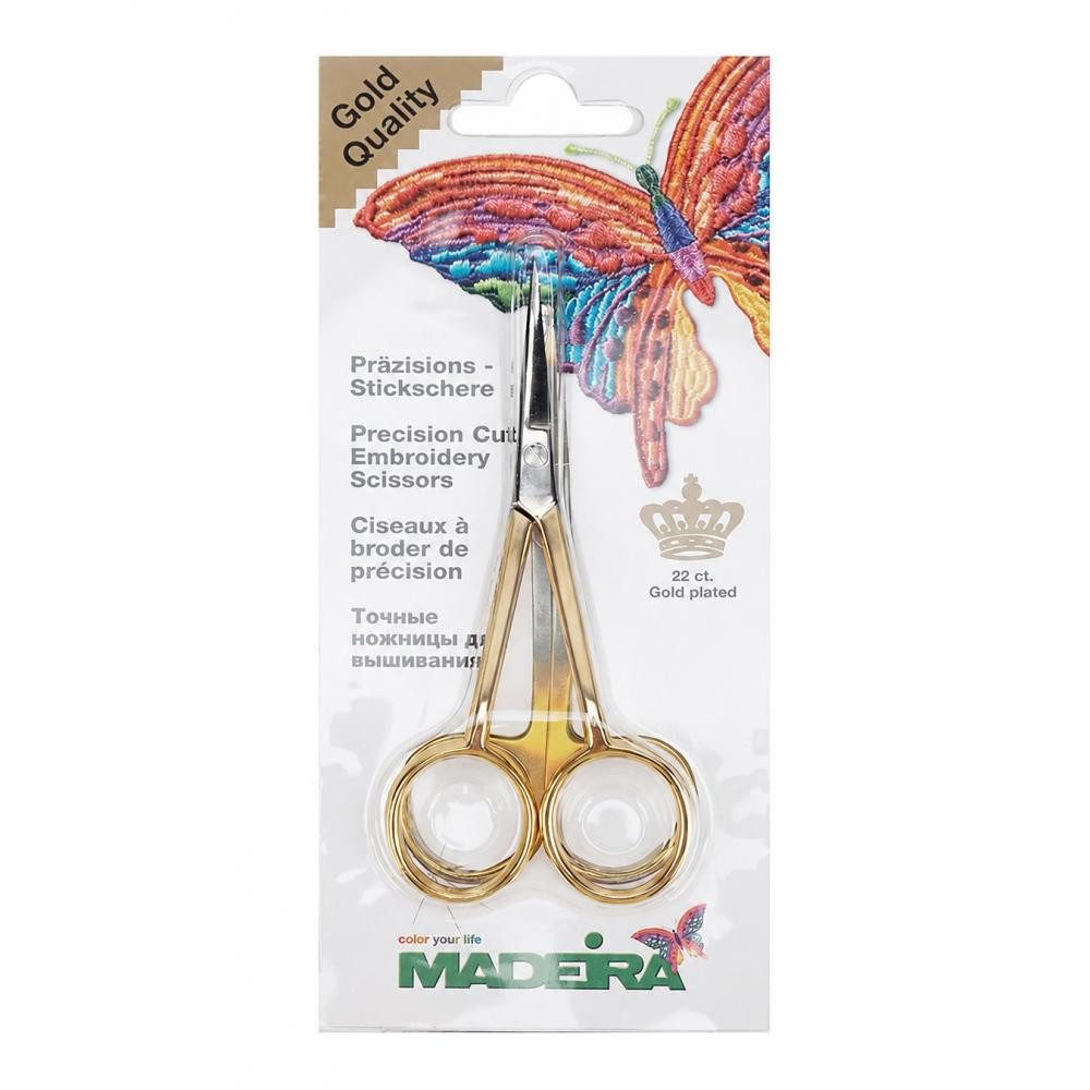 Madeira Stoffscheren - Spezial-Stickschere vergoldet, 2-fach gebogen