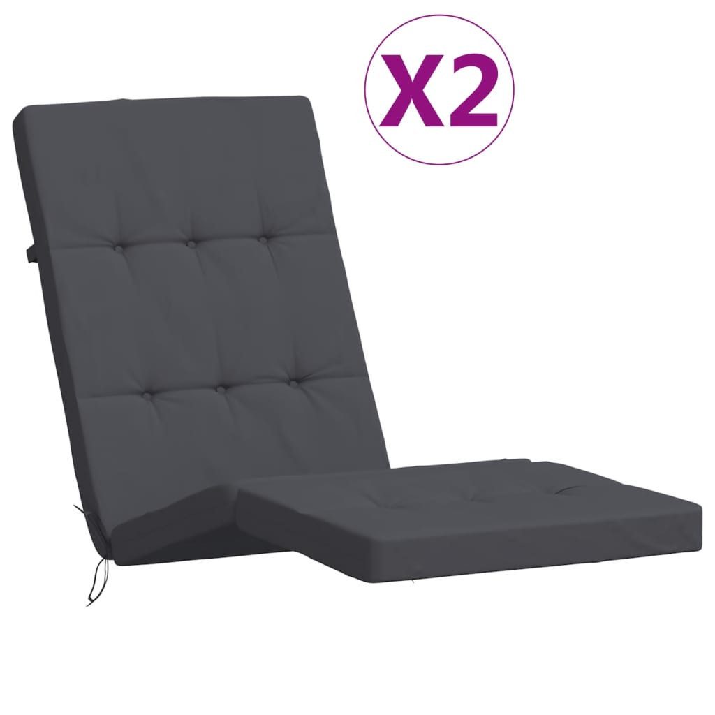 vidaXL Sitzauflage Liegestuhl-Auflagen 2 Stk. Anthrazit günstig online kaufen