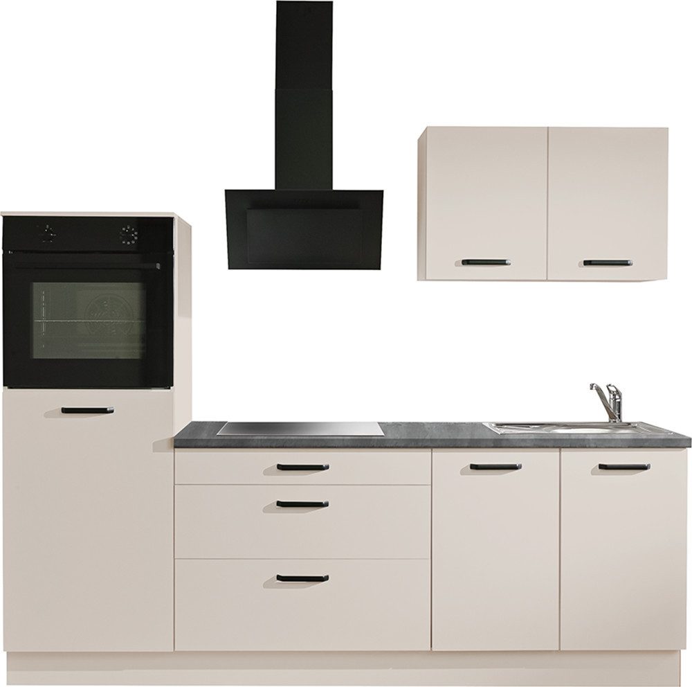 wiho Küchen Küchenzeile Compact: Kleines Format, große Ausstattung, optional mit E-Geräten, Variante ohne Kühlschrank, Breite 240 cm