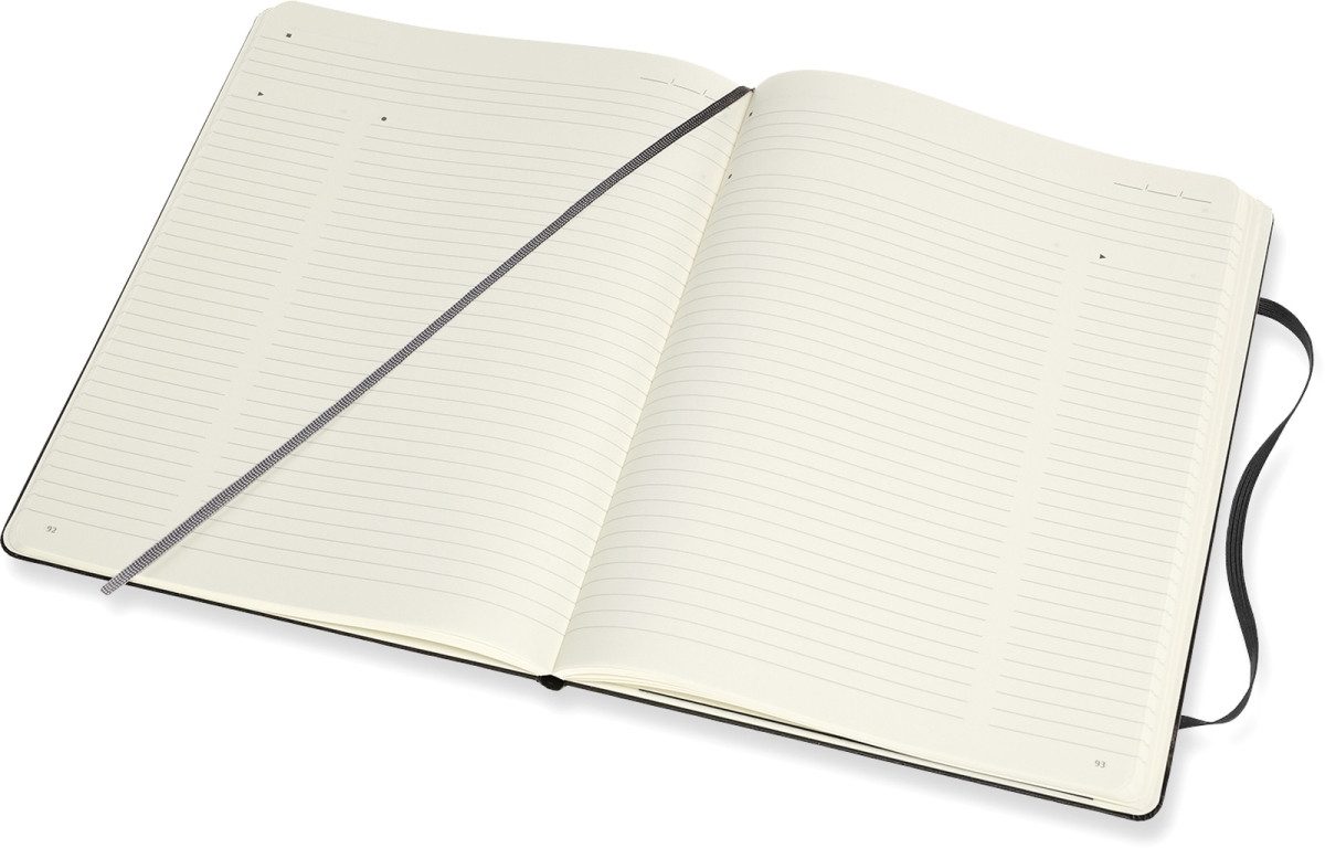 Notizbuch Professionelles Notizbuch XL 19x25cm Hardcover 96 Blatt schwarz