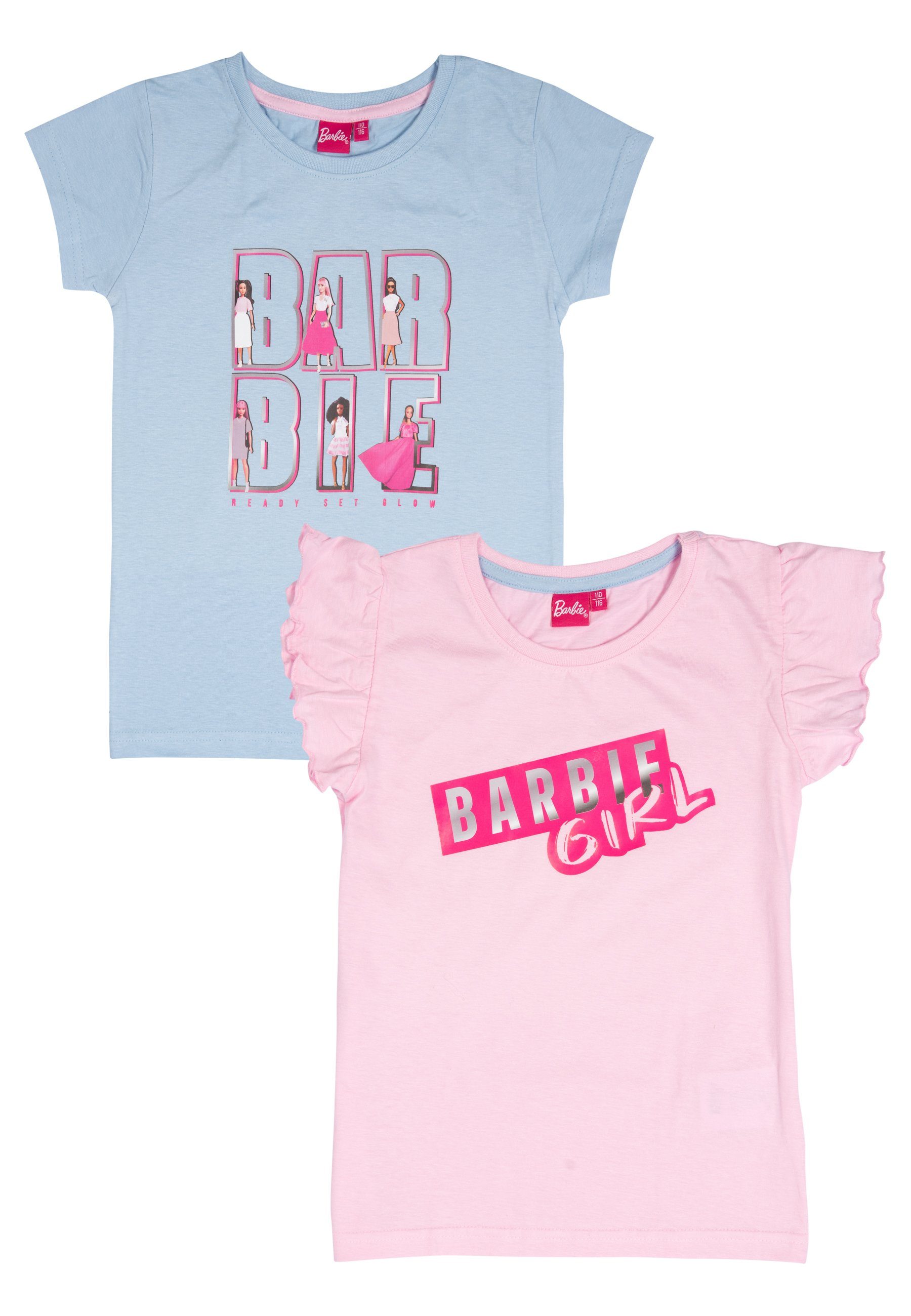 United Labels® T-Shirt Barbie mit Rüschen (2er Pack)
