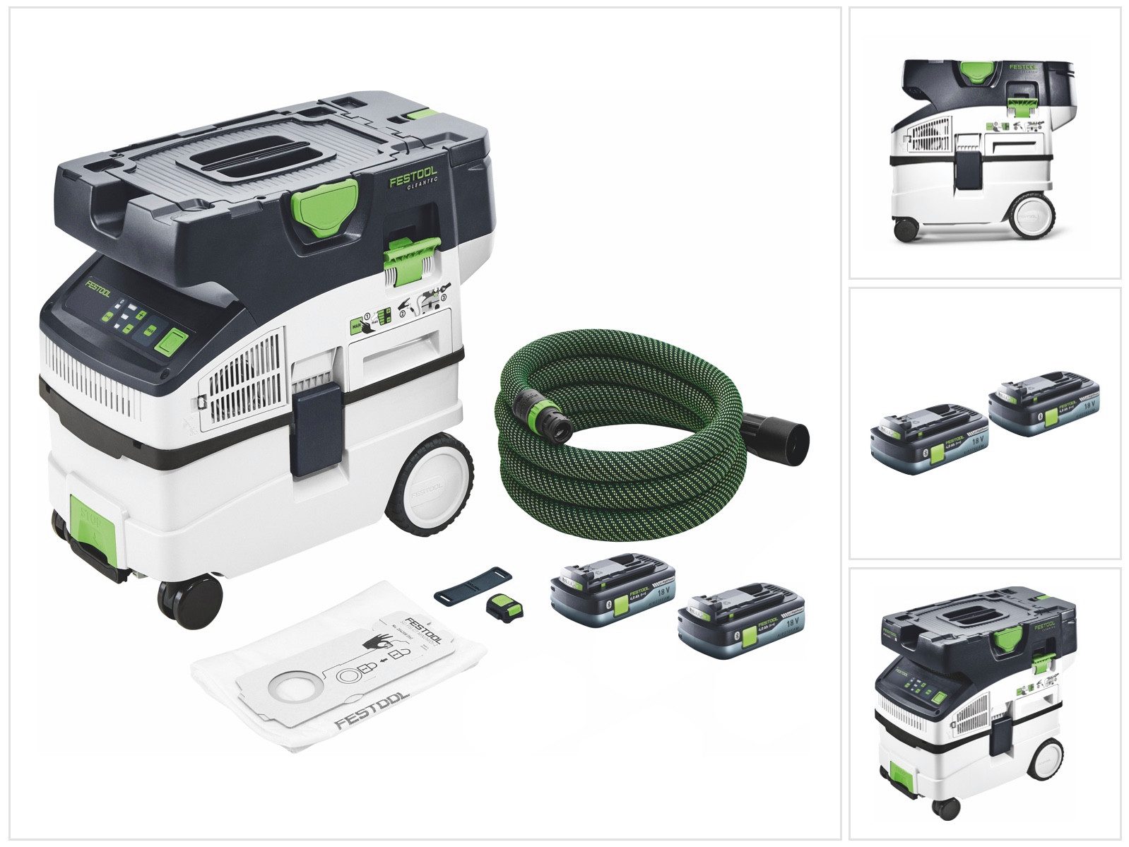 FESTOOL Akku-Handstaubsauger CTMC MIDI Akku Absaugmobil 36 V (2x 18 V) Staubkl. M + 2x Akku 4,0