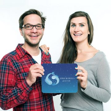 Mr. & Mrs. Panda Mauspad Sternzeichen Fische - Sternenhimmel Blau - Geschenk, Computer zubehör (1-St), Made in Germany