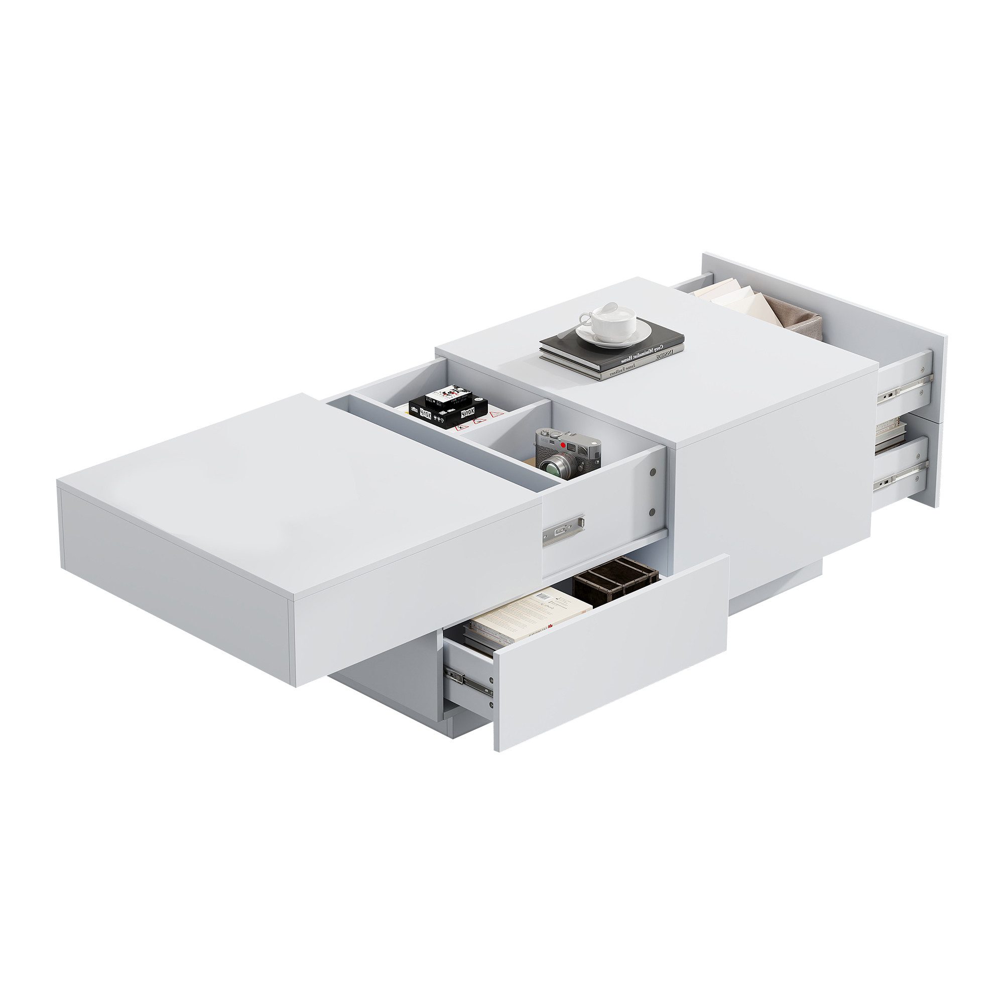 Merax Couchtisch mit ausziehbarer Tischplatte (Kaffeetisch, Satztisch, Beis günstig online kaufen