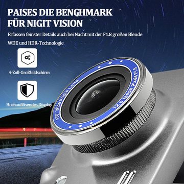 Jioson Autokamera 4 Zoll Full HD 1080P, 170 ° Weitwinkel Dashcam (G-Sensor-Erkennung, und 24-Stunden Parkmonitor)