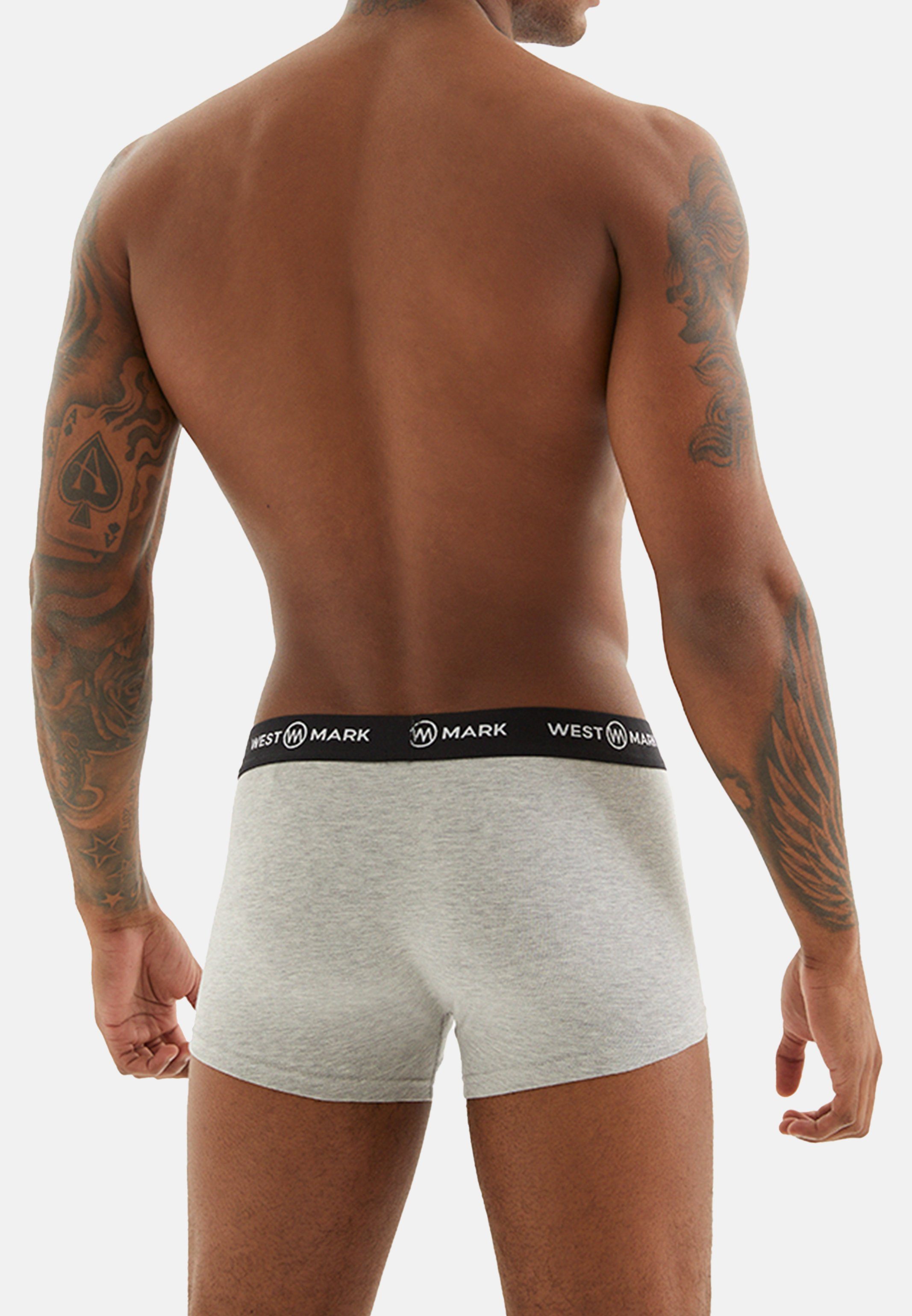 WESTMARK LONDON Retro Boxer 3er / Oscar Gray Ohne Black - Short - Baumwolle Pack / (Spar-Set, Retro Pant - Eingriff / 3-St) Ecru