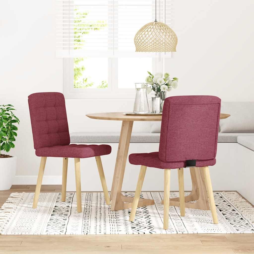 vidaXL Esszimmerstuhl Esszimmerstühle 2 Stk. Weinrot günstig online kaufen