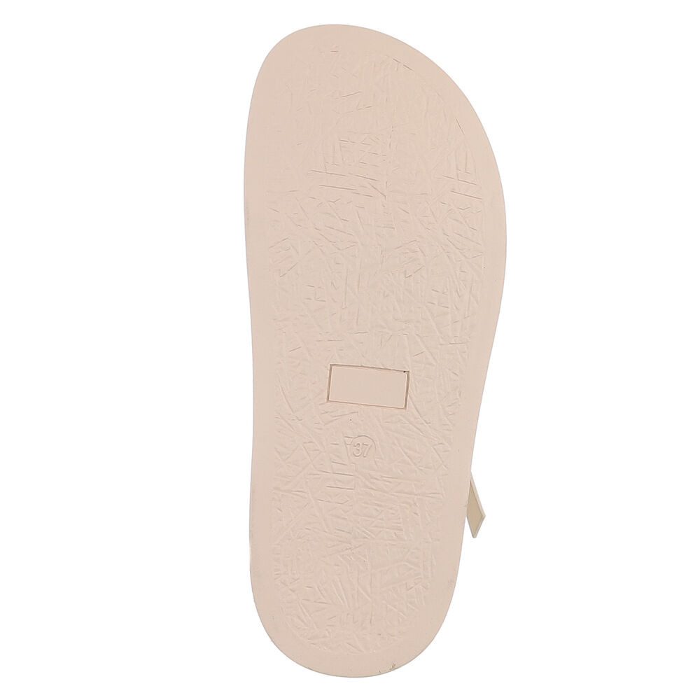 Ital-Design Damen Sandale mit Fesselriemen und Metallelement Riemchensandalette (91895952) Flach Riemchensandalen in Beige