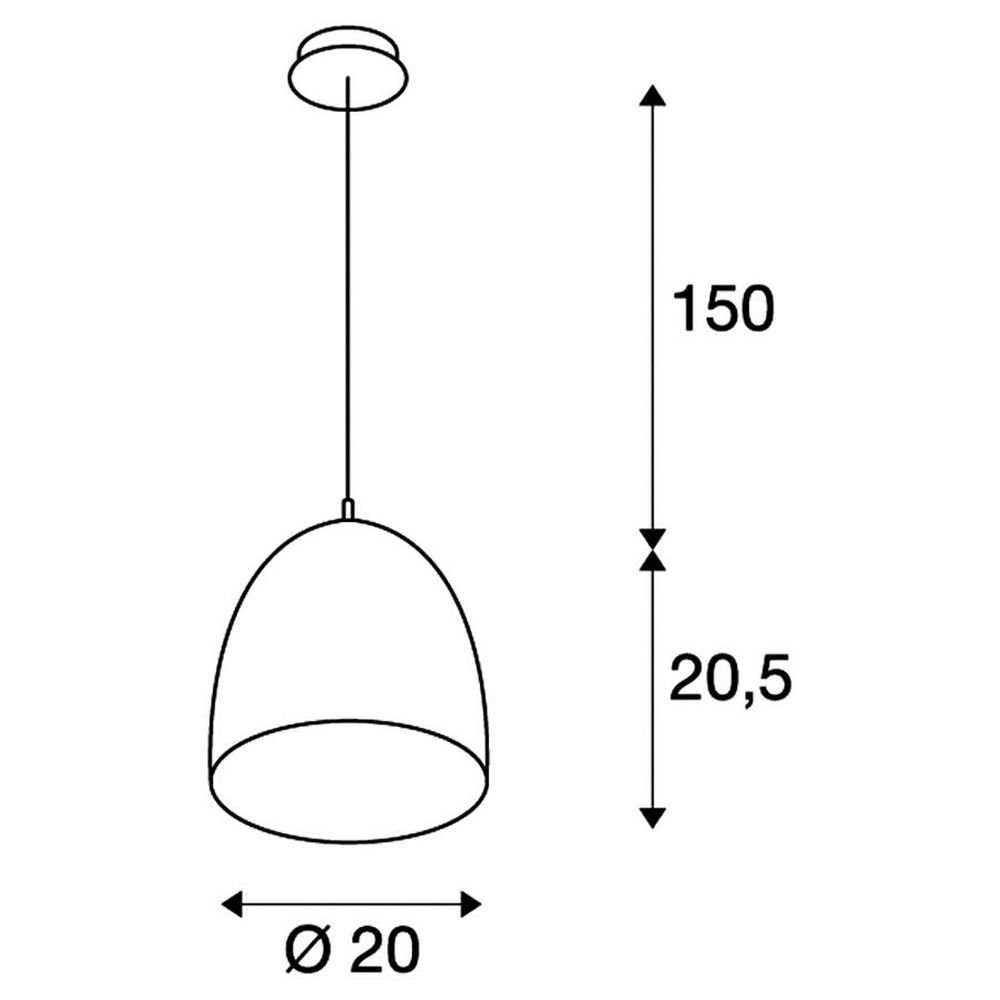 SLV Hängeleuchte Pendelleuchte Kabel, Cone Textil Hängeleuchte, Stahl, Pendelleuchte Leuchtmittel mit Angabe, Pendellampe, E27, Kupfer warmweiss, 20, keine enthalten: Nein, Aluminium, Para