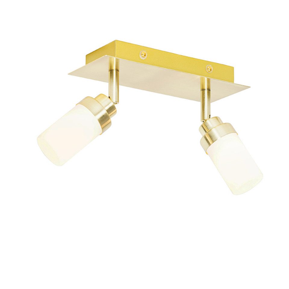 Qazqa LED Aufbaustrahler Japie, ohne Leuchtmittel, Warmweiß, QAZQA Aufbau­spot, g9, Gold, Stahl, Modern