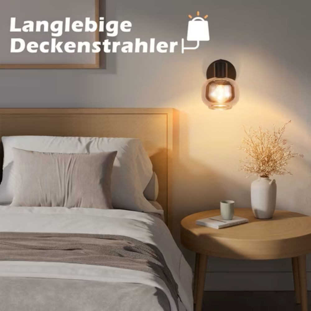 Nettlife Deckenstrahler Küchenlampe 2/3/4/6 Flammig Modern E14 Rauchglas Deckenleuchte, Schwenkbar, LED wechselbar, Wohnzimmerlampe für Schlafzimmer Flur Küche – Bild 4 von 5