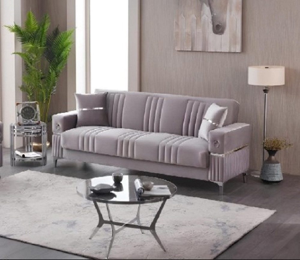 JVmoebel Polstergarnitur Beige Couch und Sessel aus Stoff mit großzügigen Sitzflächen, (2-tlg., Sofagarnitur 3 + 1 Sitzer), Made in Europa