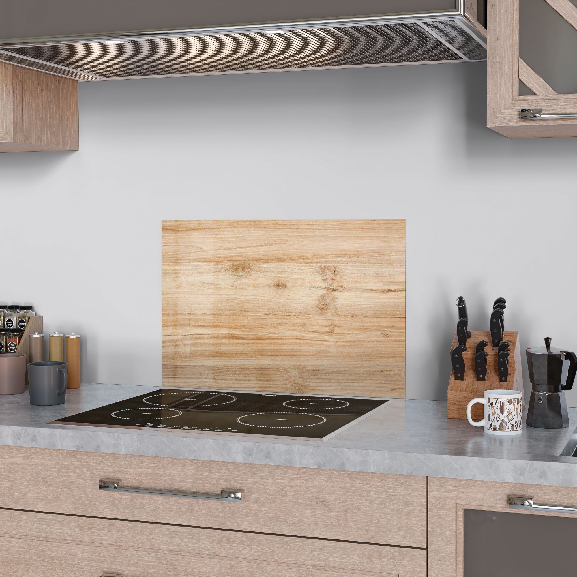 DEQORI Küchenrückwand 'Holzstruktur detailliert', Glas Spritzschutz Badrück günstig online kaufen