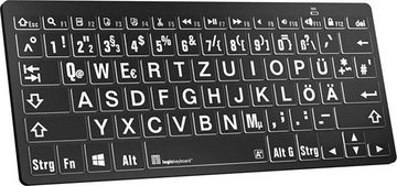 Logickeyboard XL-Print White on Black DE (PC/BT) Wireless-Tastatur