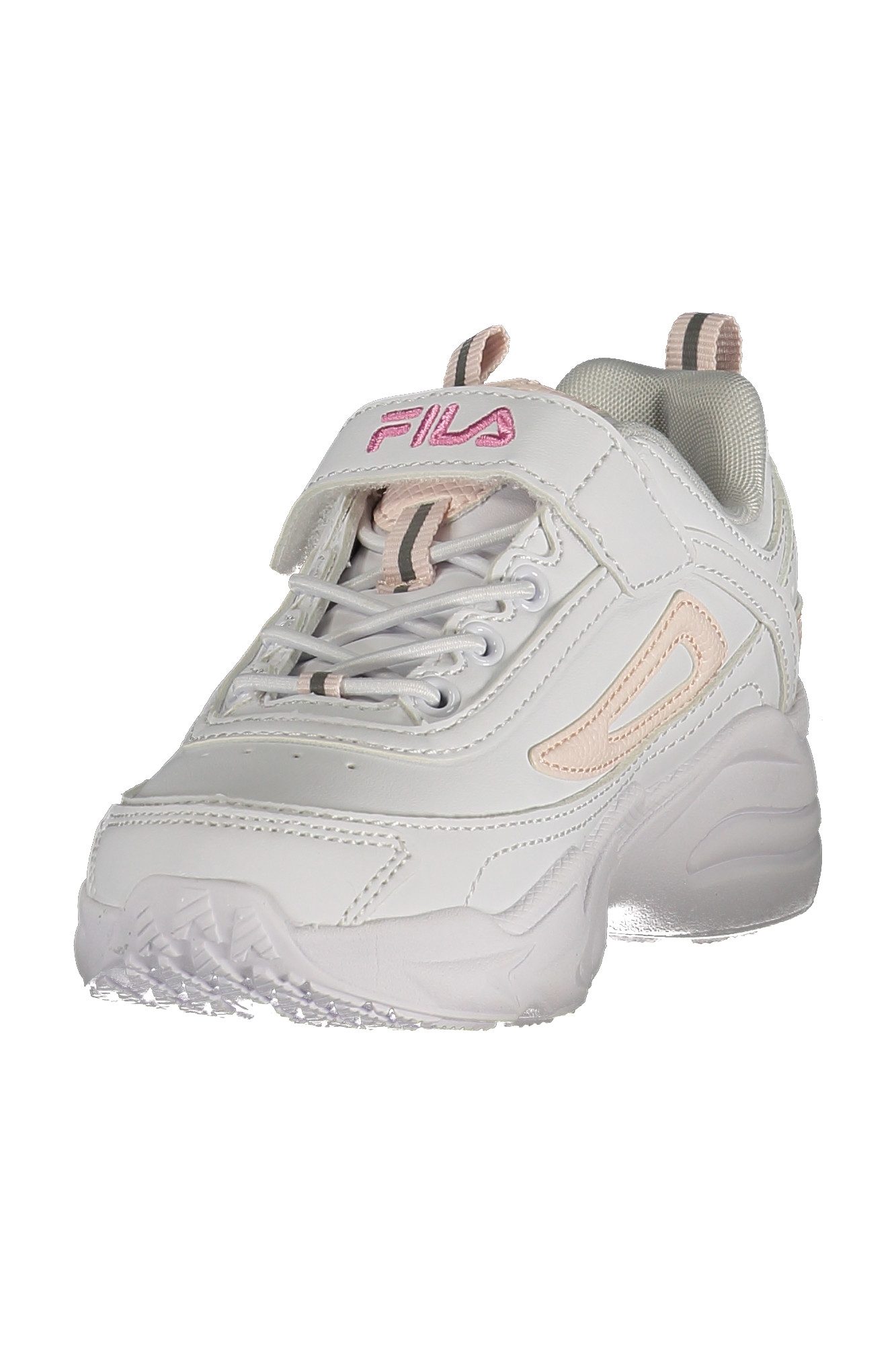Fila Sneaker Weißer Kindersportschuh mit Klett, rosa Details &