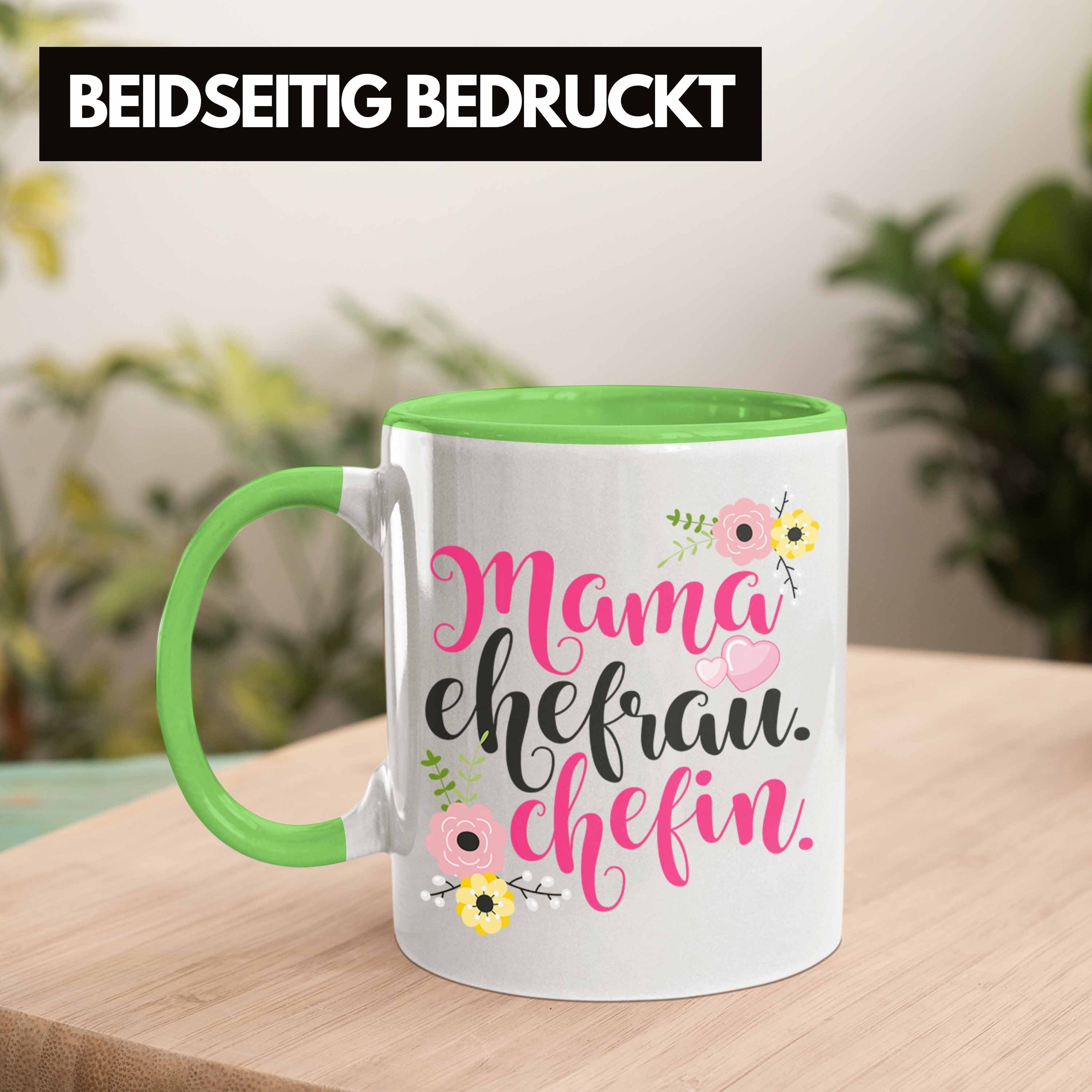 Mama Muttertag - Chefin Geschenk Ehefrau Tasse Trendation Beste Frau Geburtstag Trendation Tasse Chefin Mutter Grün
