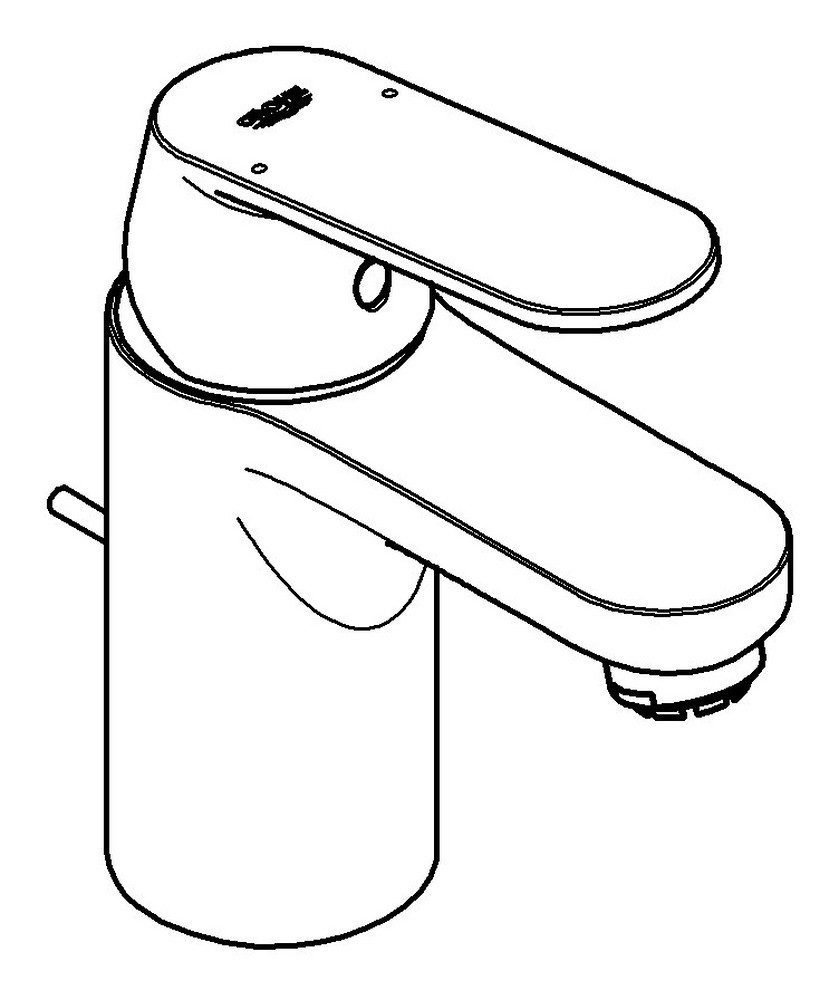 Grohe Waschtischarmatur Eurosmart Cosmopolitan Einhand Niederdruck mit Zugstangen-Ablaufgarnitur S-Size - Chrom