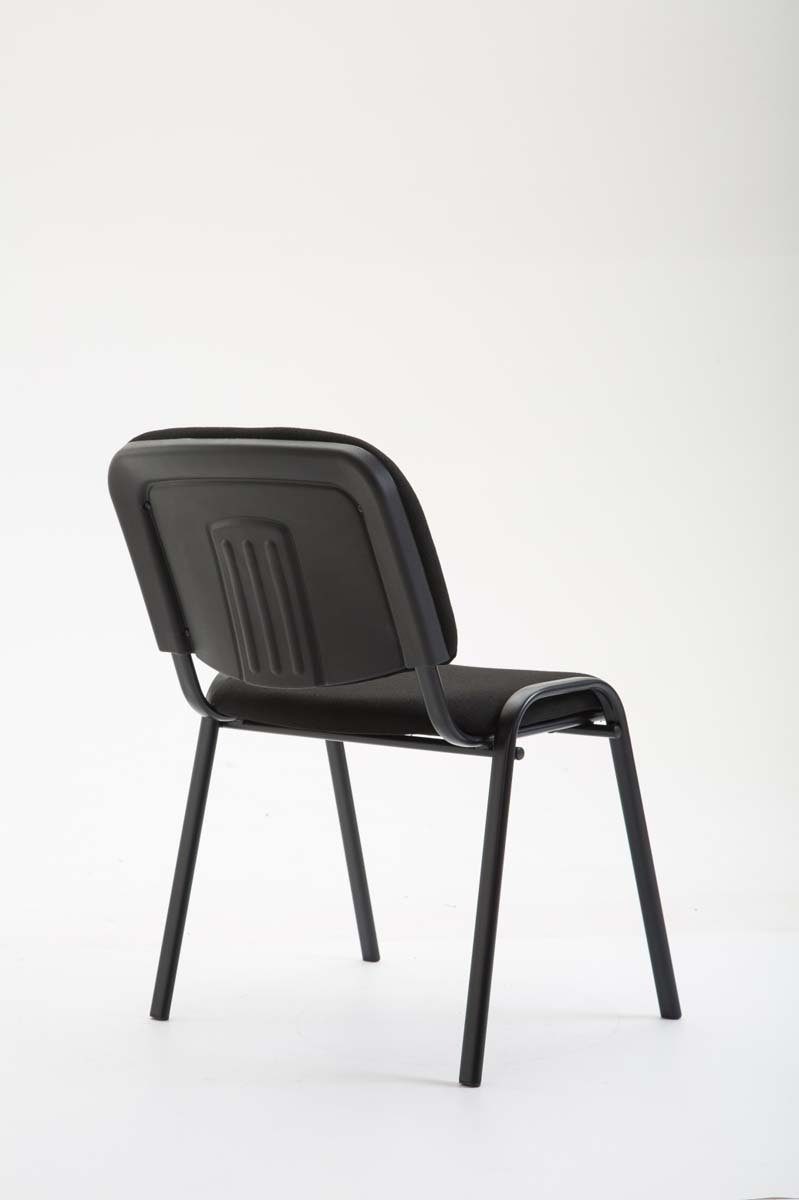 TPFLiving Besucherstuhl Keen mit Gestell: hochwertiger schwarz Stoff - Warteraumstuhl Sitzfläche: (Besprechungsstuhl - - - schwarz Metall Konferenzstuhl Messestuhl), Polsterung