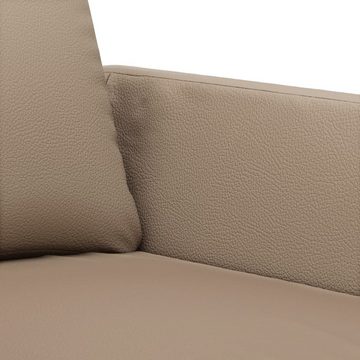vidaXL Sofa 2-tlg. Sofagarnitur mit Kissen Cappuccino-Braun Kunstleder