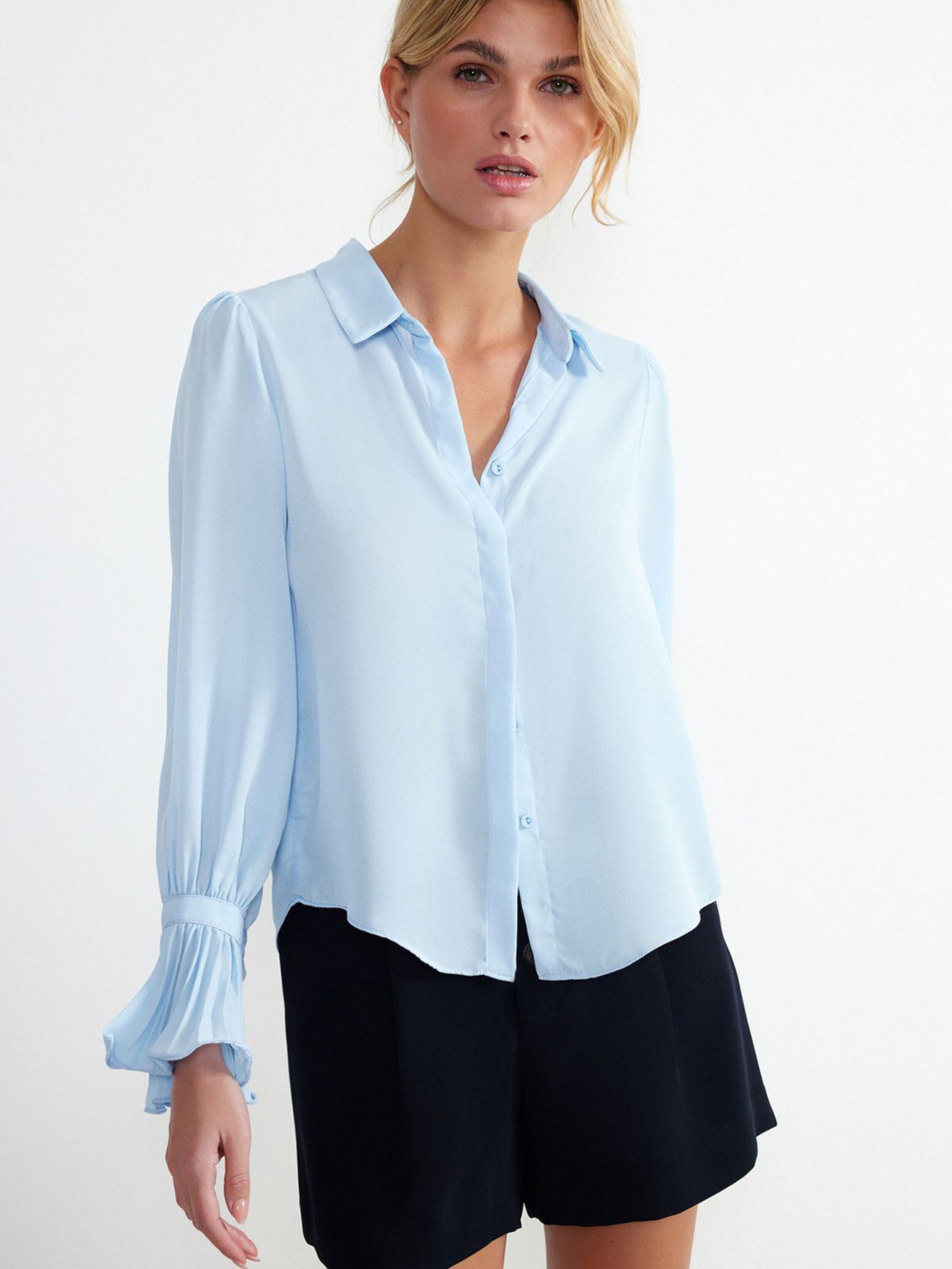 Trendyol Langarmbluse (1-tlg) Drapiert/gerafft