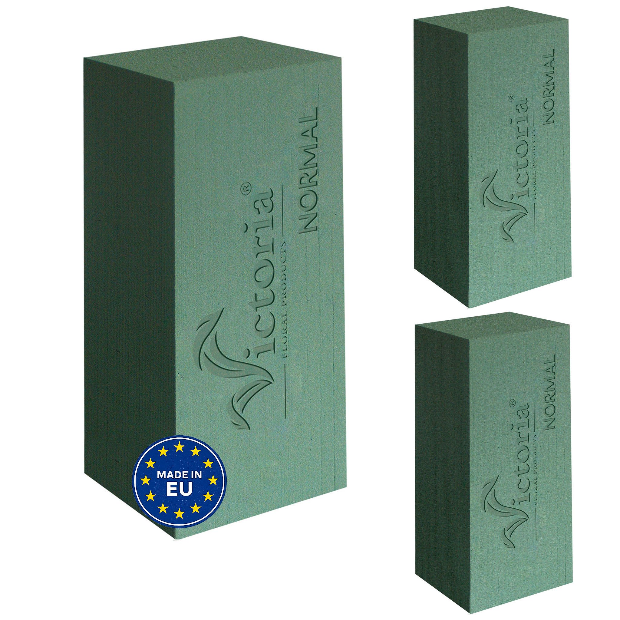 Creativery Bastelmoos, Nass Steckschaum Ziegel 23x11x7,5cm für Frischblumen 3er Set