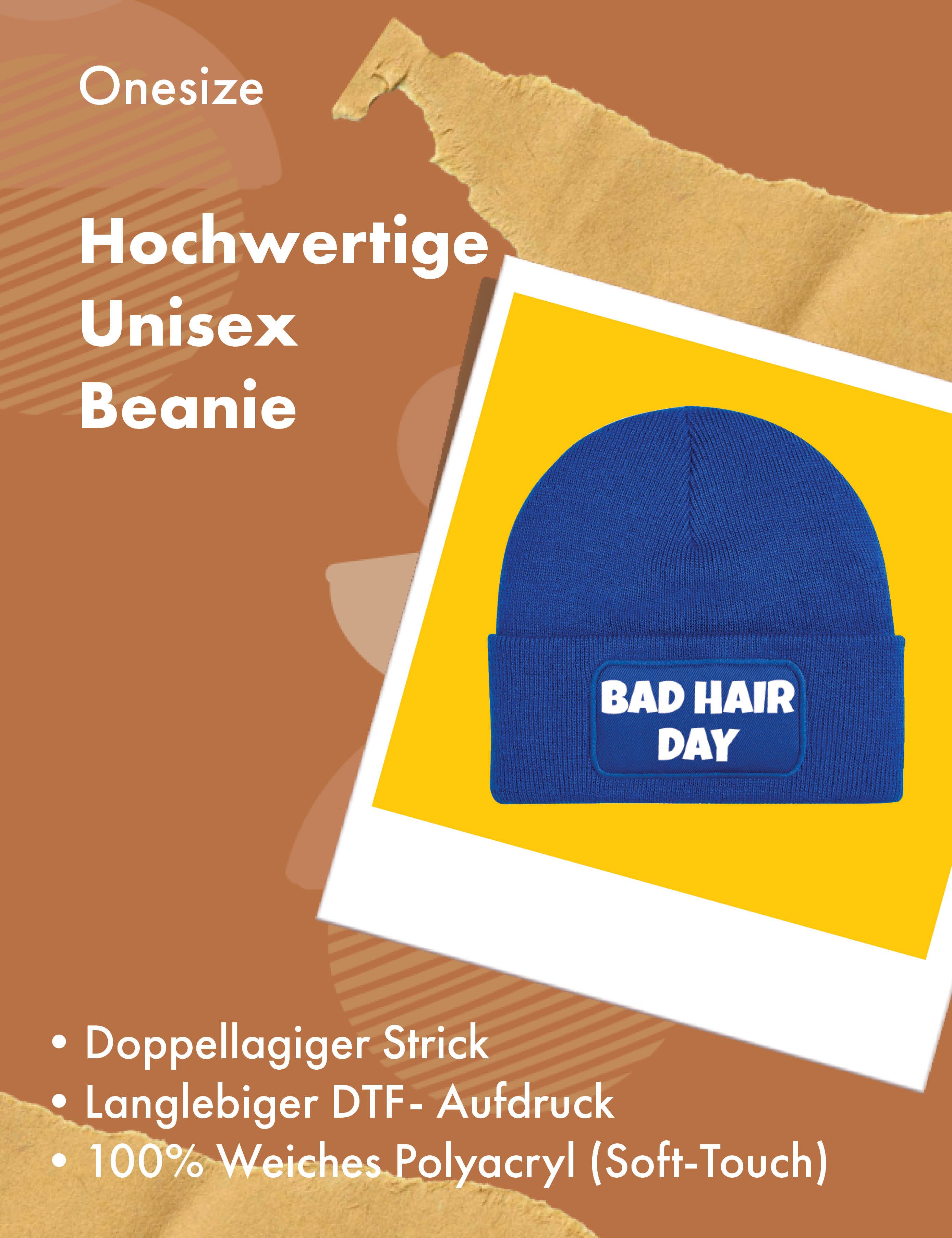 Youth Designz Beanie "BAD HAIR DAY" unisex Beanie Müzte mit trendigem Motiv