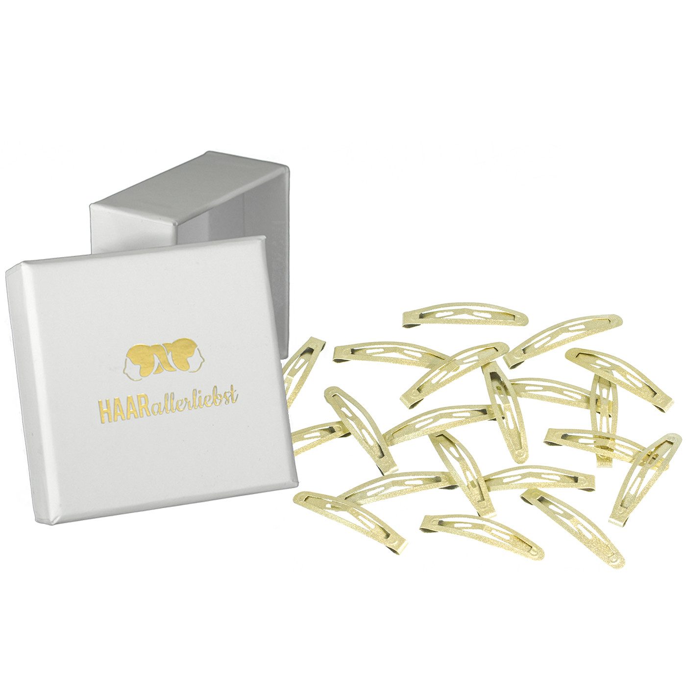 HAARallerliebst Haarspange für dickes Haar, Spar-Set, 20-tlg., Farbe gold schimmernd, 42cm lang