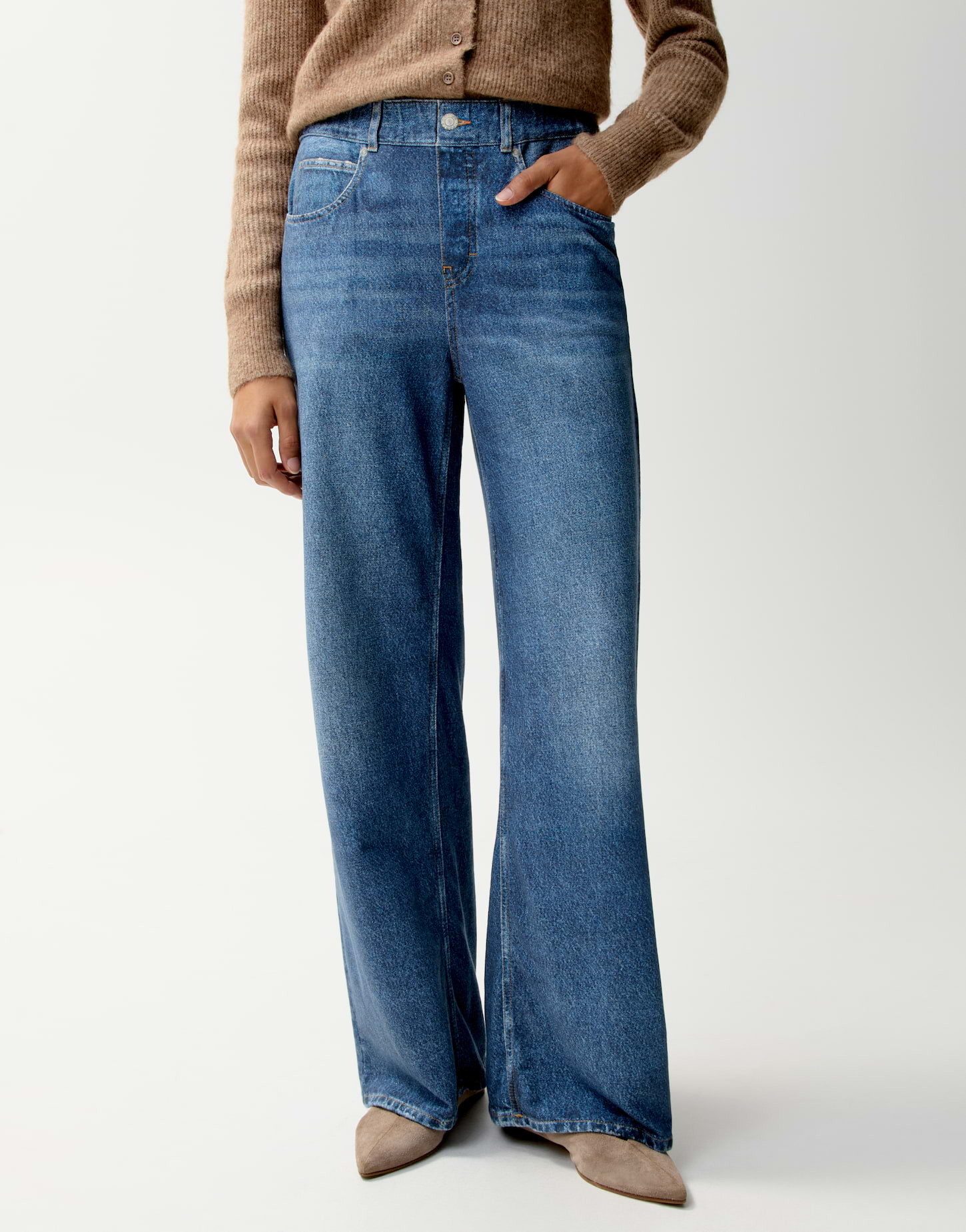 OPUS PANTS Stoffhose MUCIA CRUISE bedruckte Wide Leg Pants Komfortbund mit dekorativen Nietenprints