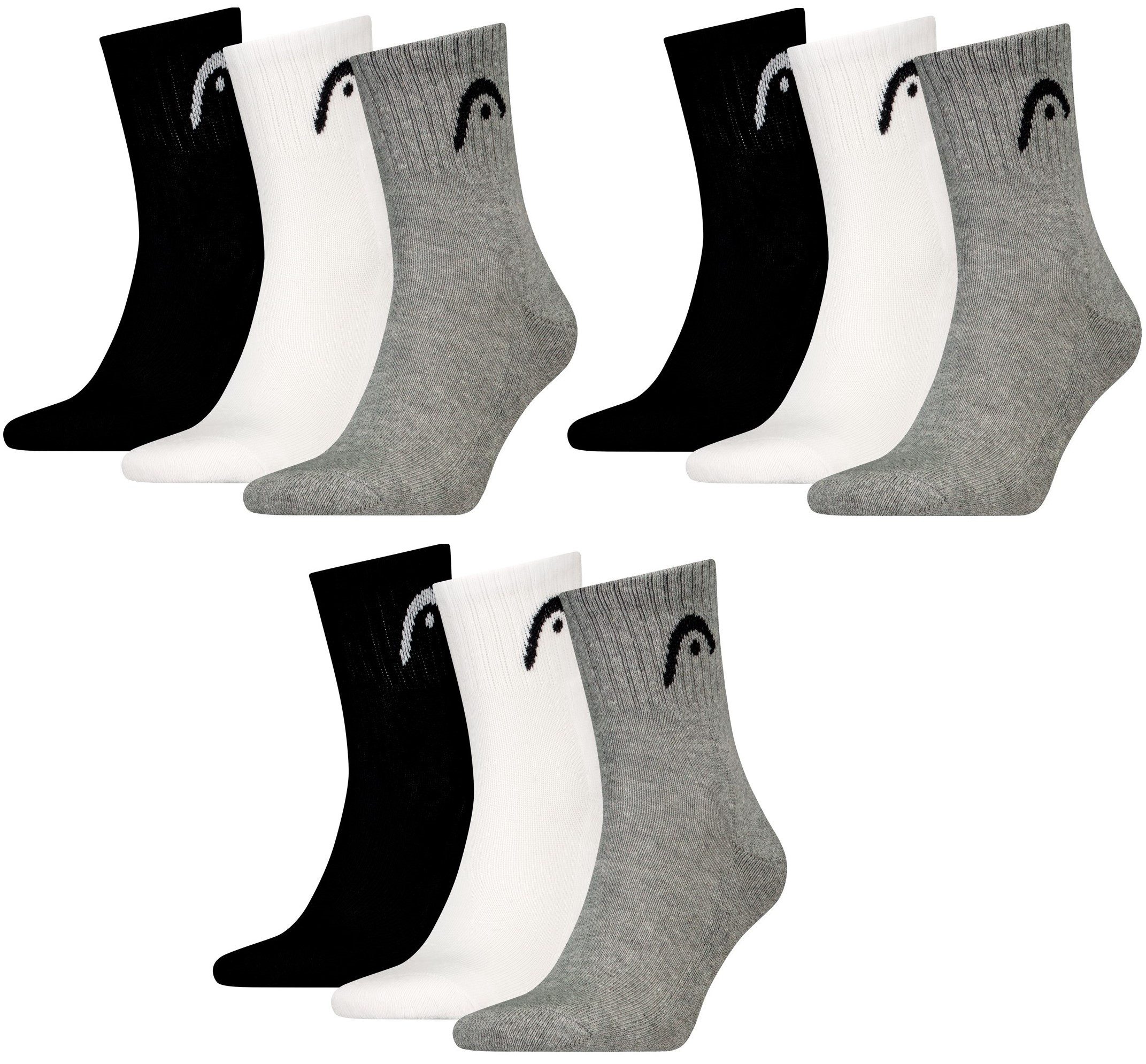 Sportsocken HEAD Short Crew Socken Herren All Sport im 9er Pack