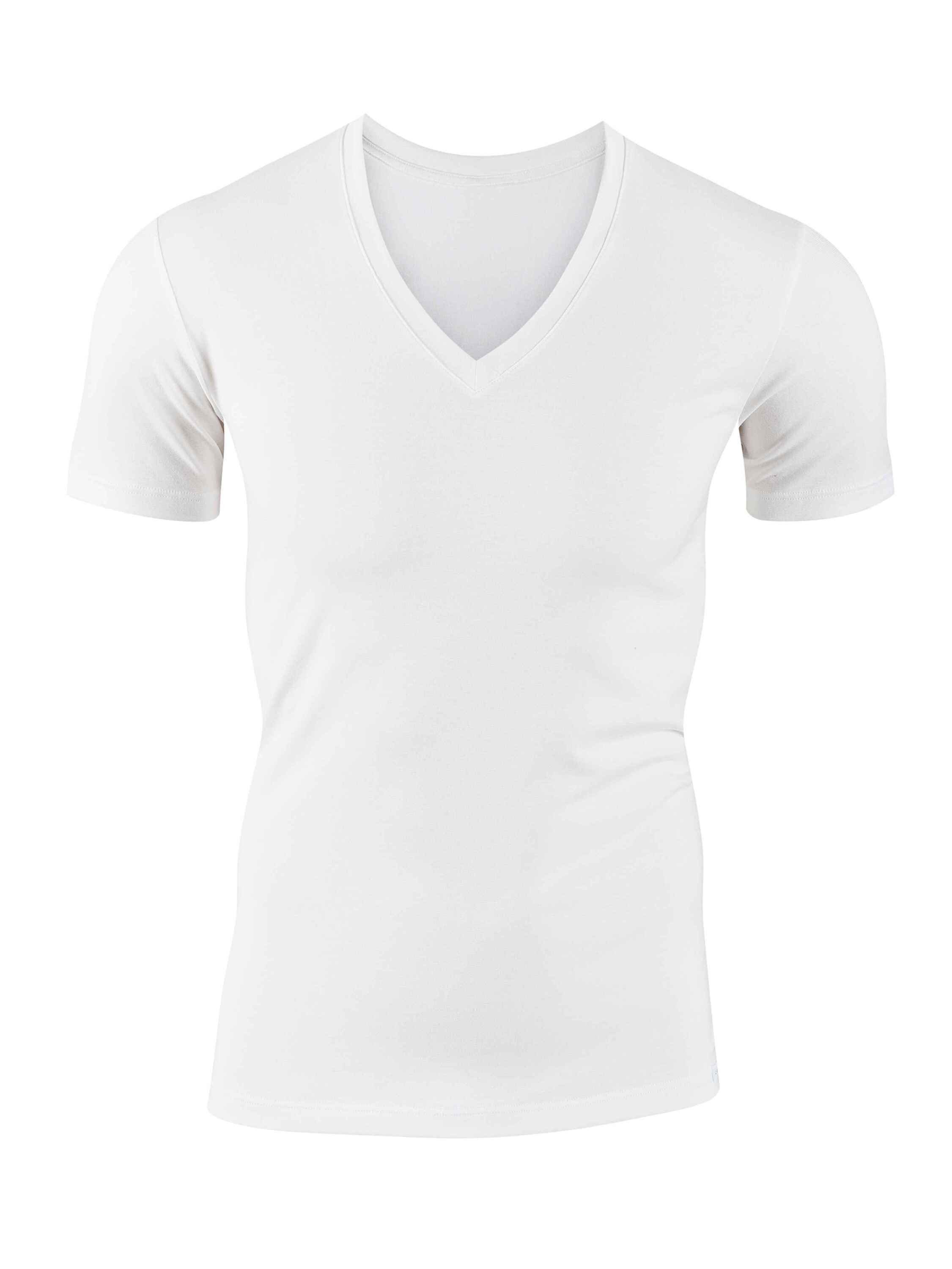(1-St) mit V-Neck Unterziehshirt weiss CALIDA T-Shirt