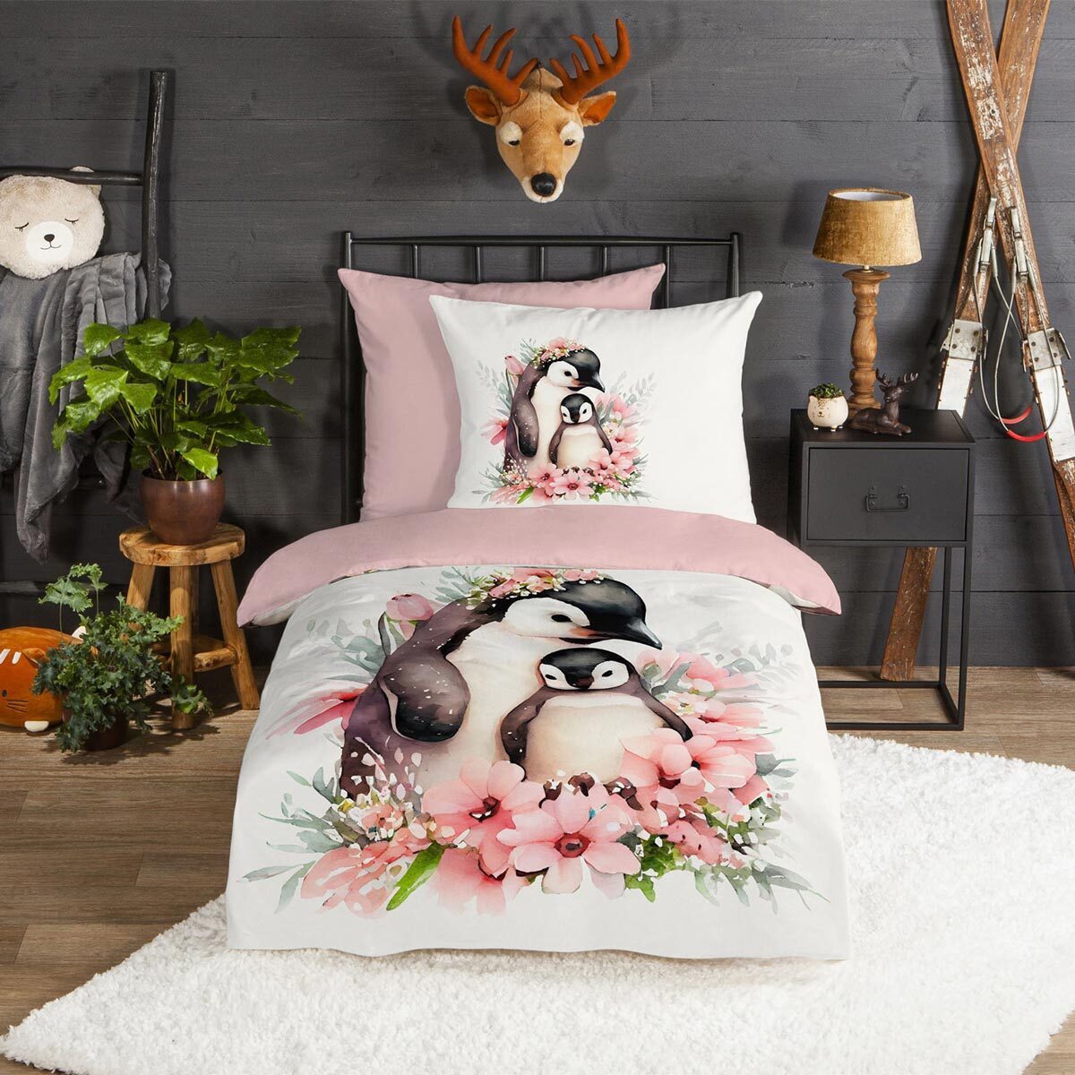 TRAUMSCHLAF Bettwäsche Pinguin, Flanell, 2 teilig, günstig online kaufen