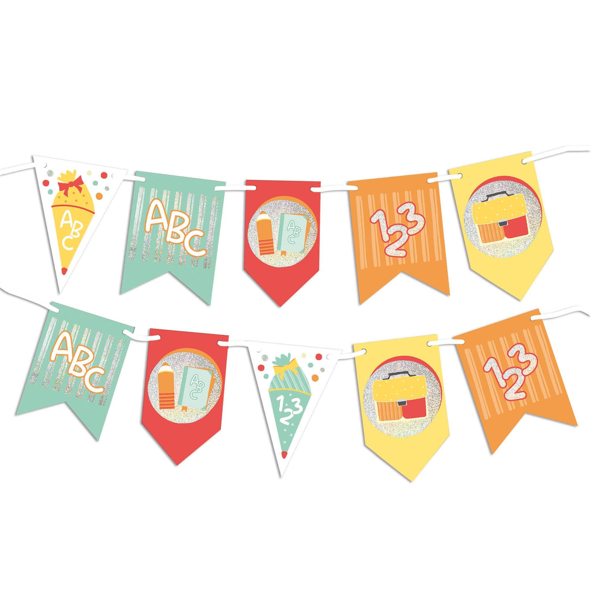 Roth Terminkalender Roth Partygirlande 3 Meter mit 20 Stück Wimpeln, Glittereffekt