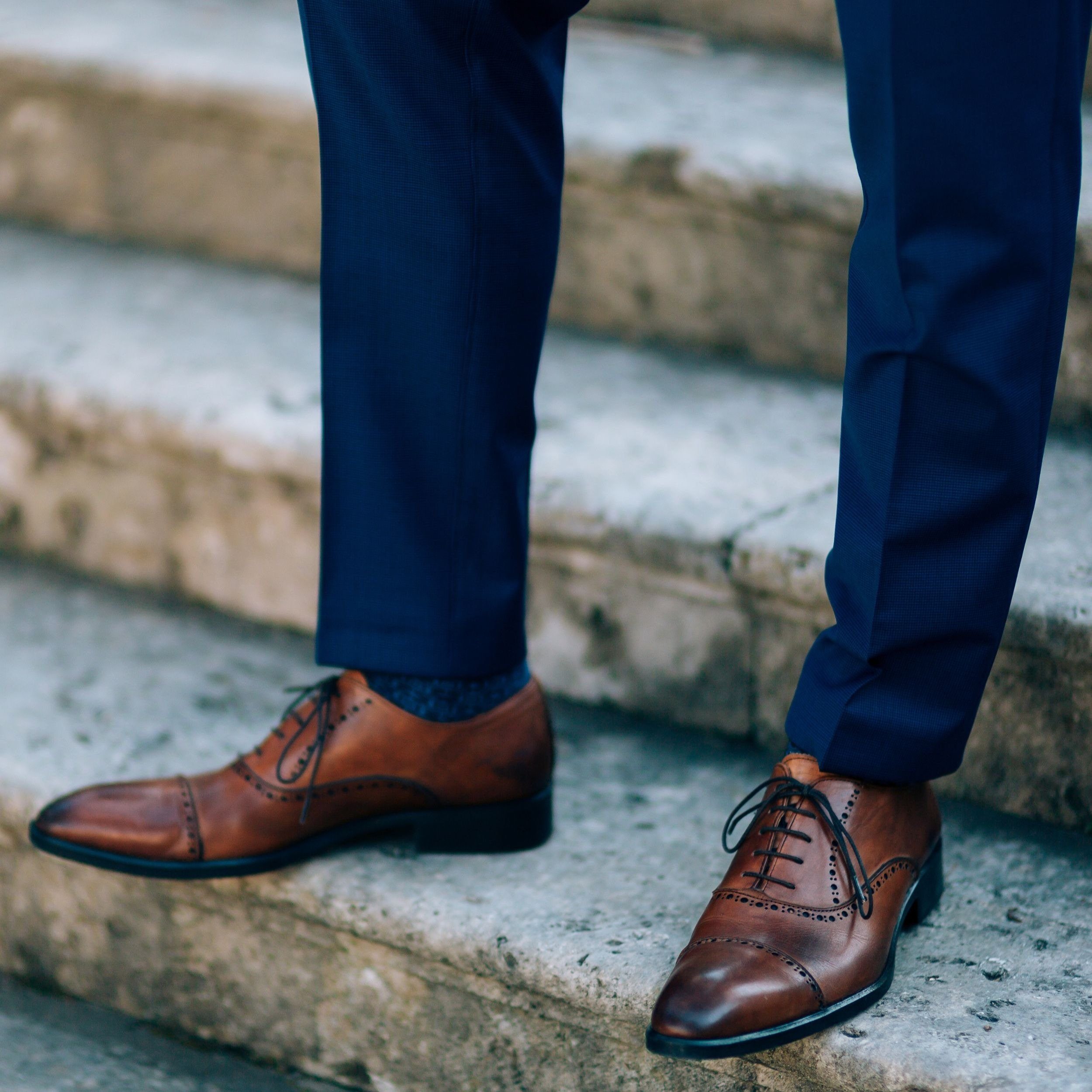 SCHNÜRRLIE Schnürsenkel Baumwolle rund gewachst für Lederschuhe, 80cm Länge für 3-4 Löcher Blau